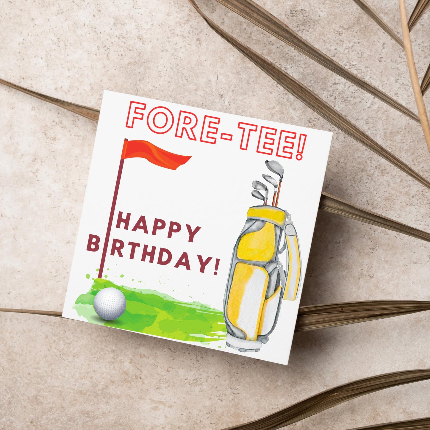 Golf 40th Birthday Card, Birthday Card for Golfer, Golfing Card, Golf Card, Golf Club, Golf Tee, Golf Player, Forty Birthday Card