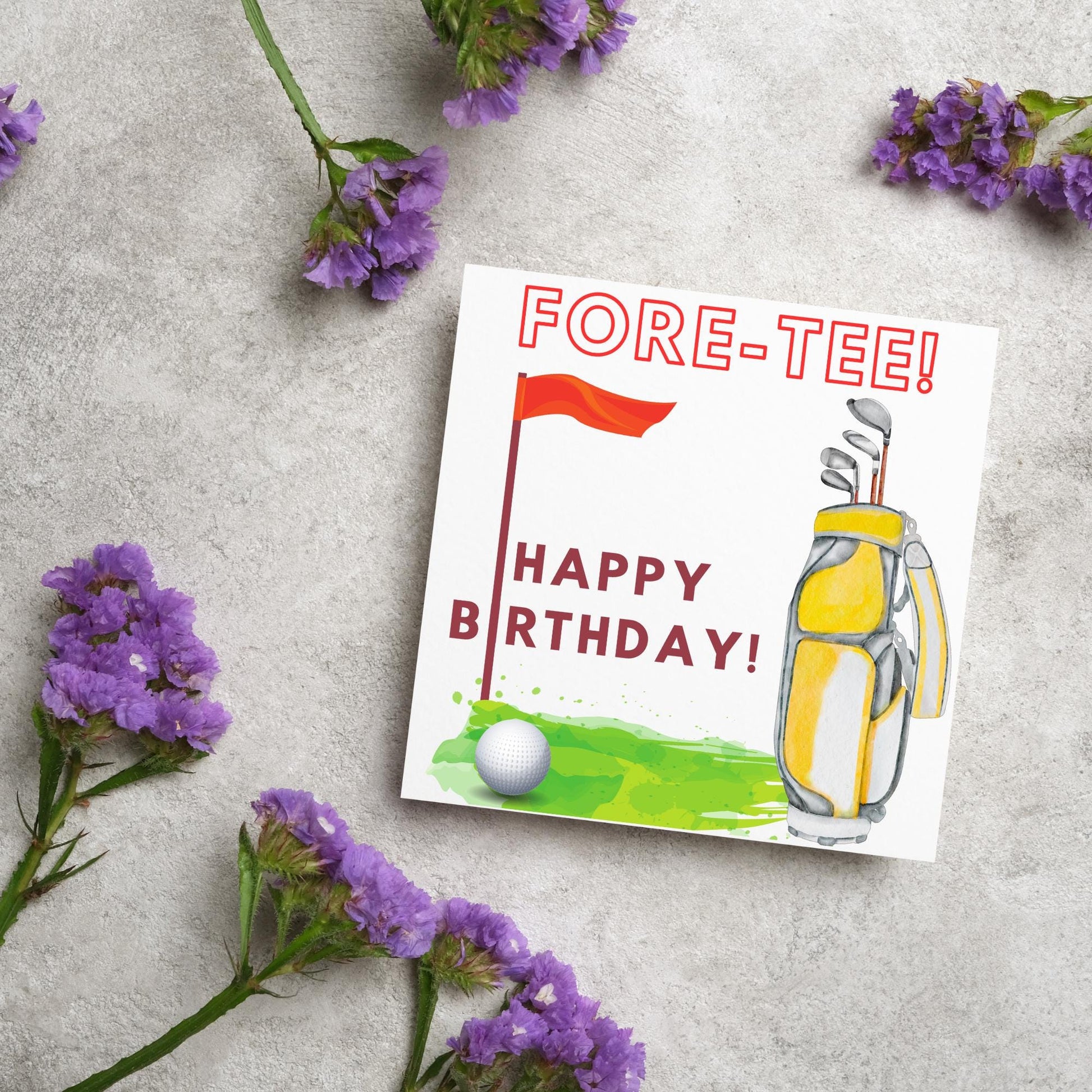 Golf 40th Birthday Card, Birthday Card for Golfer, Golfing Card, Golf Card, Golf Club, Golf Tee, Golf Player, Forty Birthday Card
