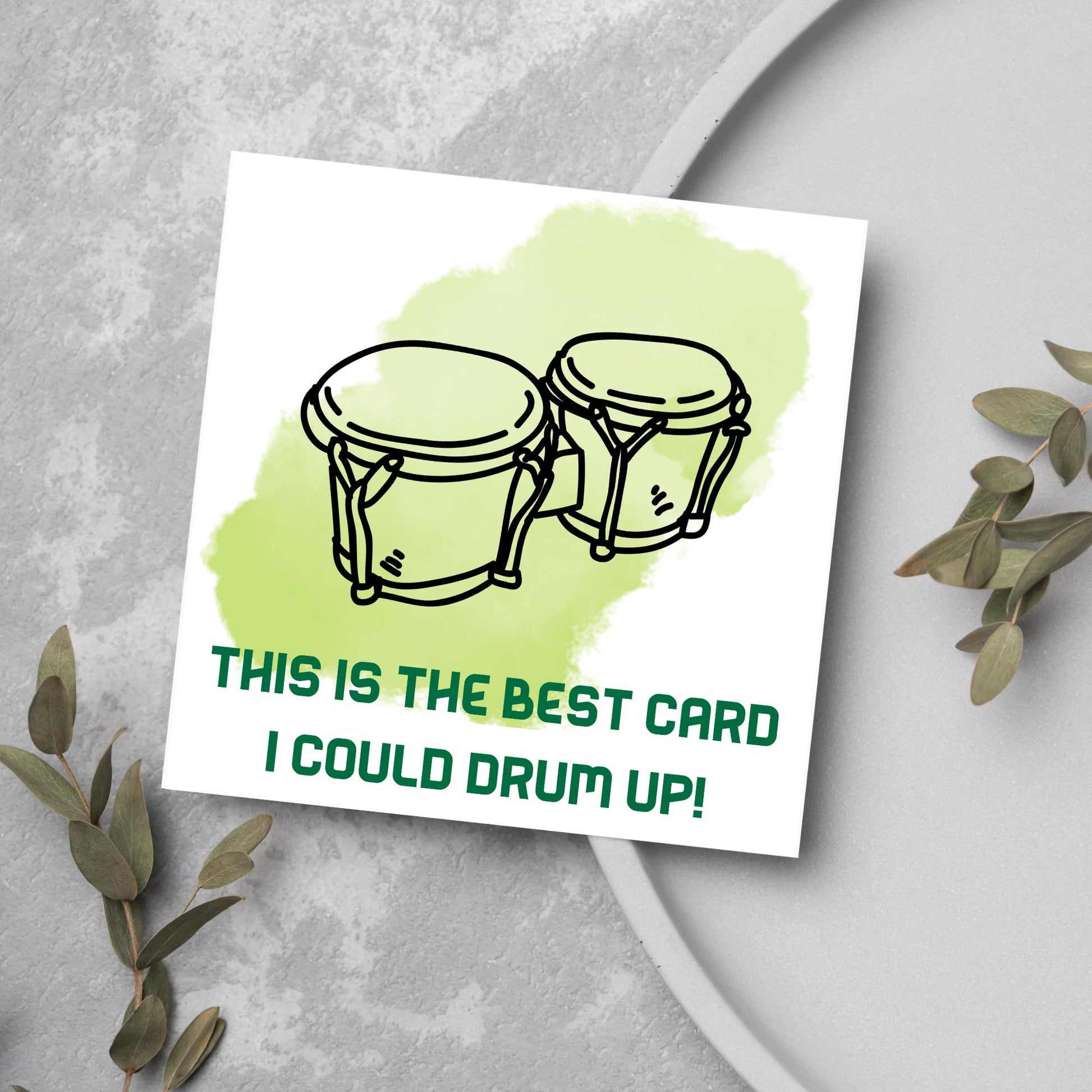 Bongo Birthday Card, Drums Birthday Card, Drummer Birthday Card, Musician Birthday Card, Happy Birthday Card, Card for Son, Card For Friend