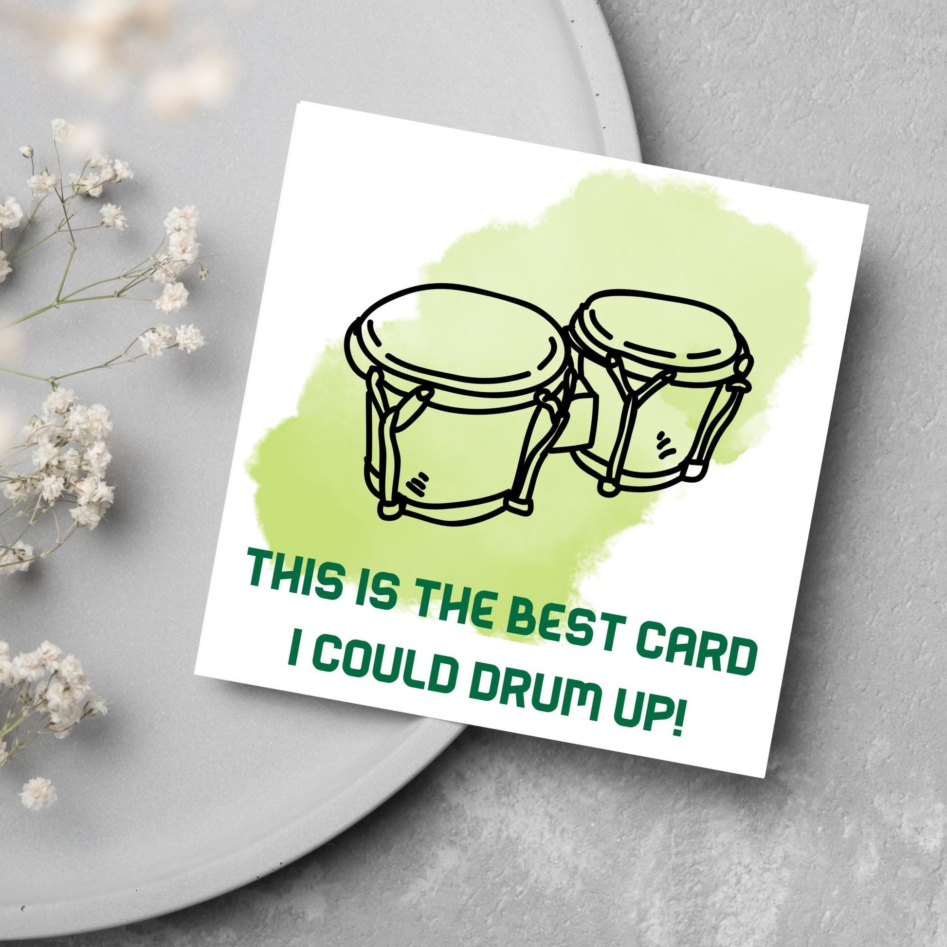 Bongo Birthday Card, Drums Birthday Card, Drummer Birthday Card, Musician Birthday Card, Happy Birthday Card, Card for Son, Card For Friend