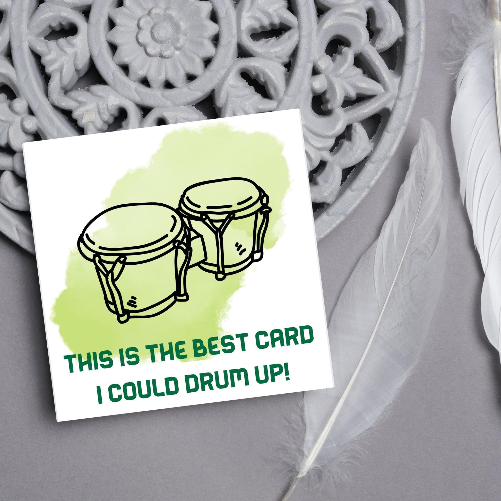 Bongo Birthday Card, Drums Birthday Card, Drummer Birthday Card, Musician Birthday Card, Happy Birthday Card, Card for Son, Card For Friend