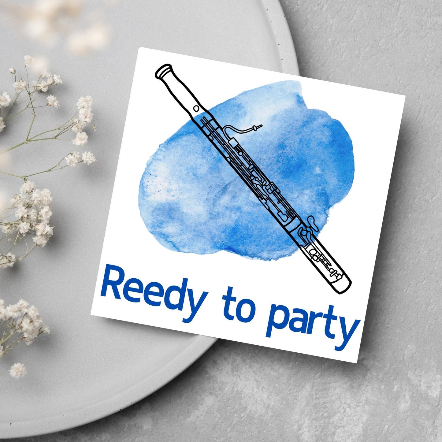 Bassoon Birthday Card, Happy Birthday Bassoon Player, Card for Musician, Card for Him, Card for Her, Orchestra Card, Reed Instrument