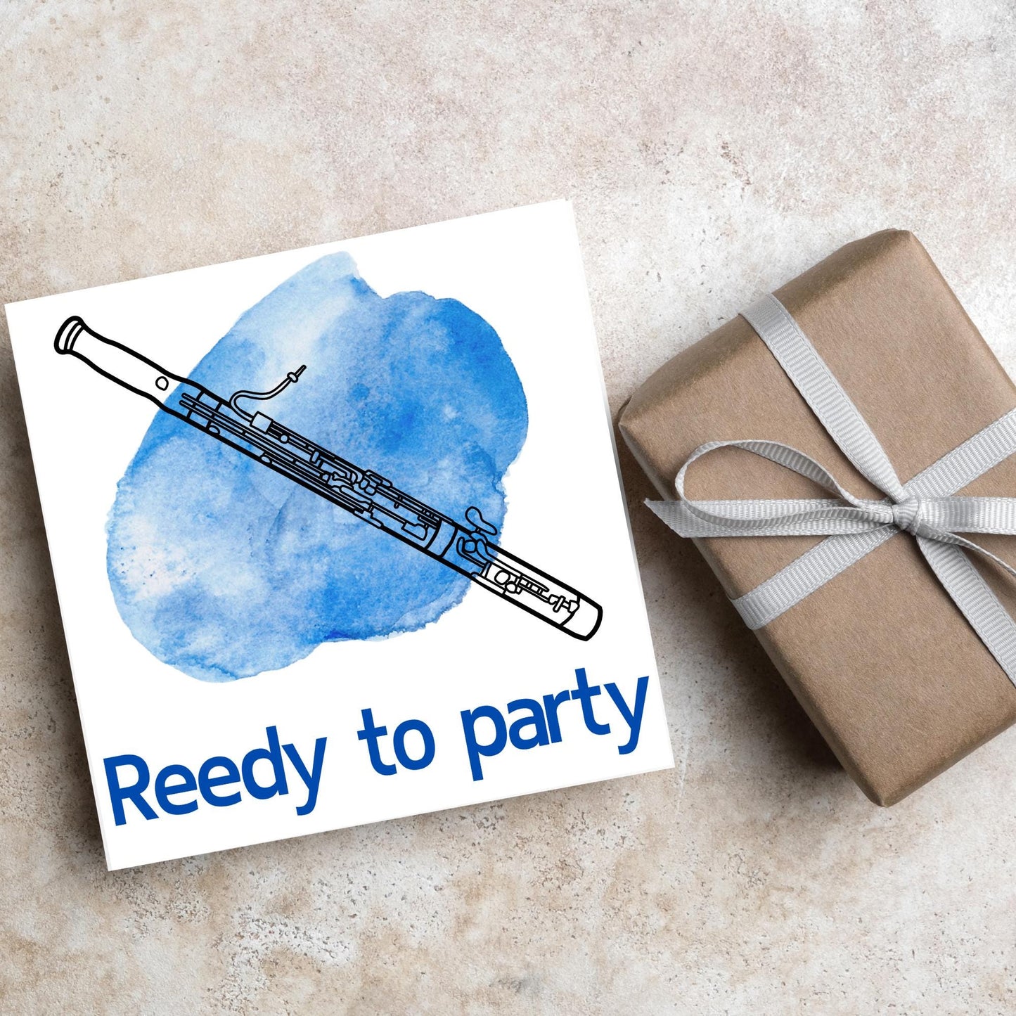 Bassoon Birthday Card, Happy Birthday Bassoon Player, Card for Musician, Card for Him, Card for Her, Orchestra Card, Reed Instrument