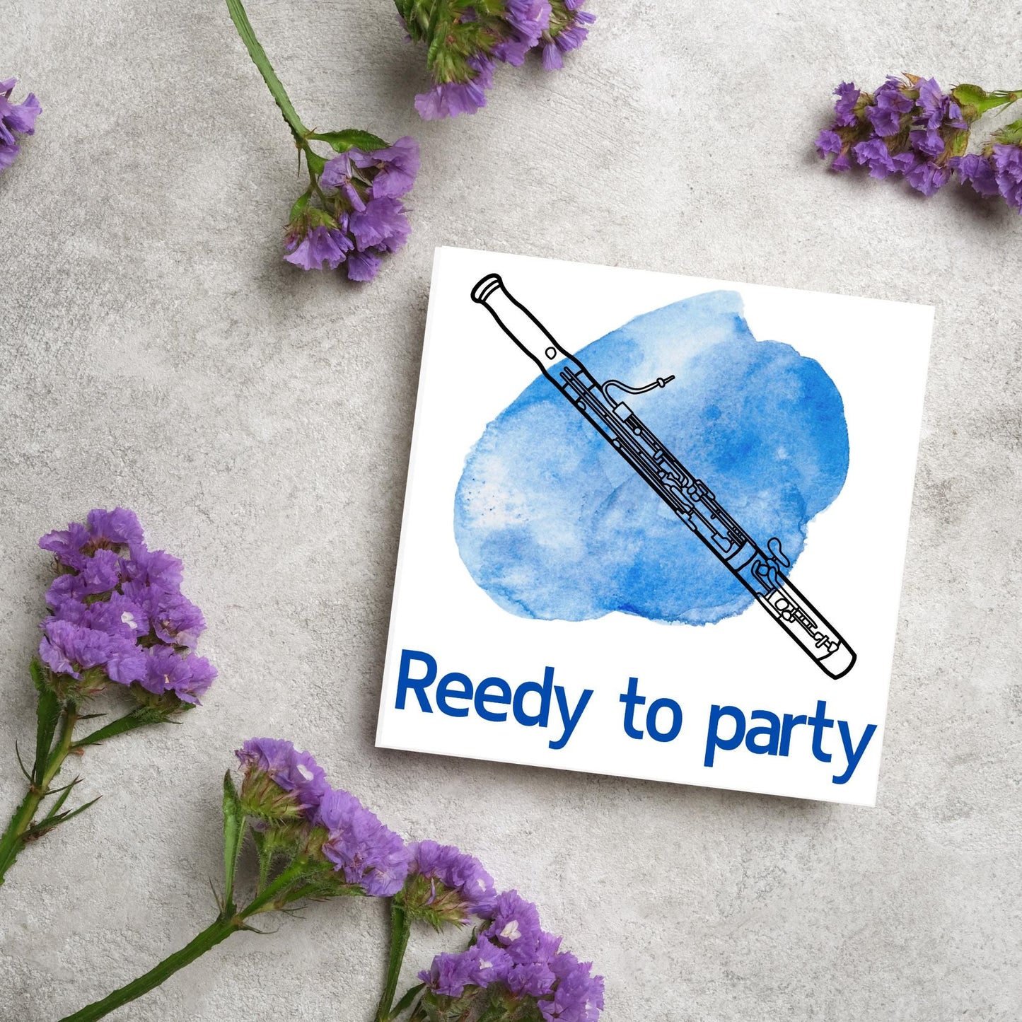 Bassoon Birthday Card, Happy Birthday Bassoon Player, Card for Musician, Card for Him, Card for Her, Orchestra Card, Reed Instrument