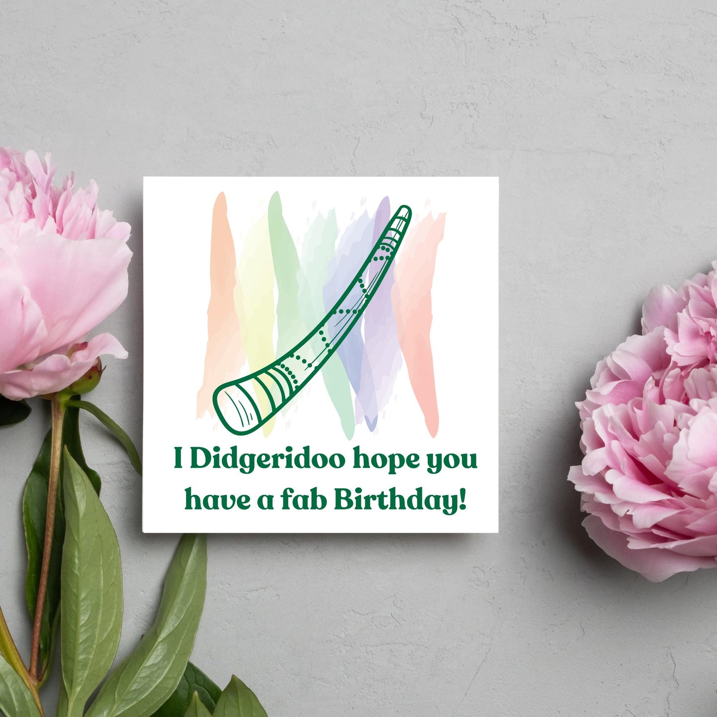 Didgeridoo Birthday Card, Happy Birthday, Card for Musician, Card for Him, Card for Her, Orchestra Music Card, Music, Didge Birthday Card