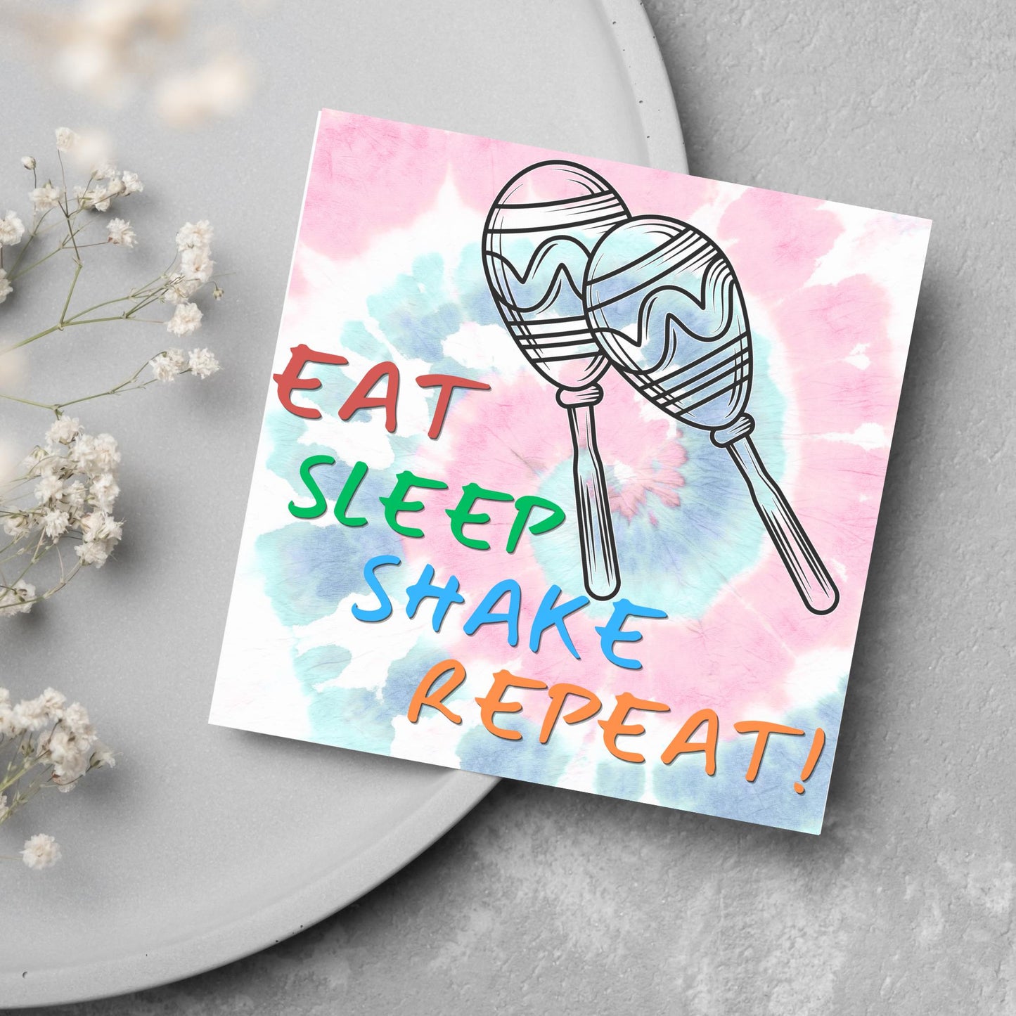 Maracas Birthday Card, Happy Birthday, Card for Musician, Card for Him, Card for Her, Orchestra Music Card, Music, Percussion Birthday Card