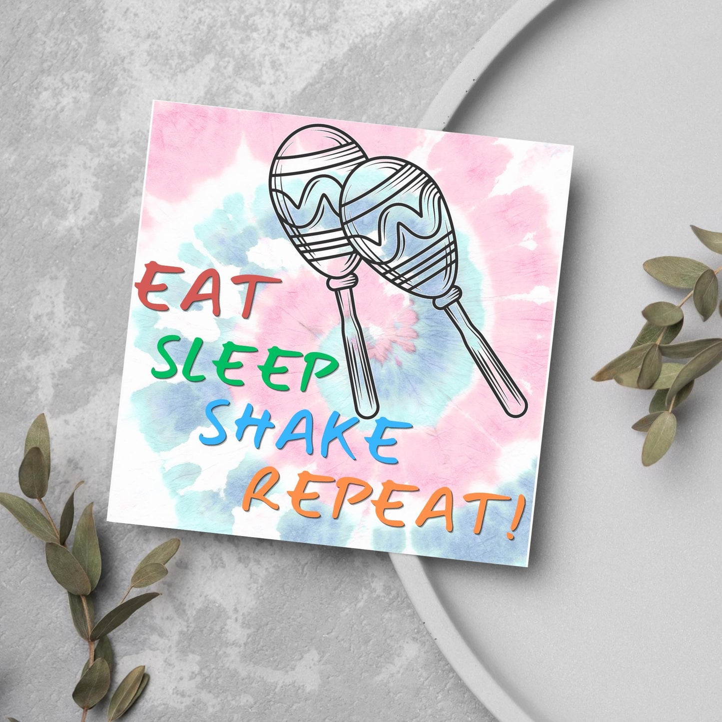 Maracas Birthday Card, Happy Birthday, Card for Musician, Card for Him, Card for Her, Orchestra Music Card, Music, Percussion Birthday Card