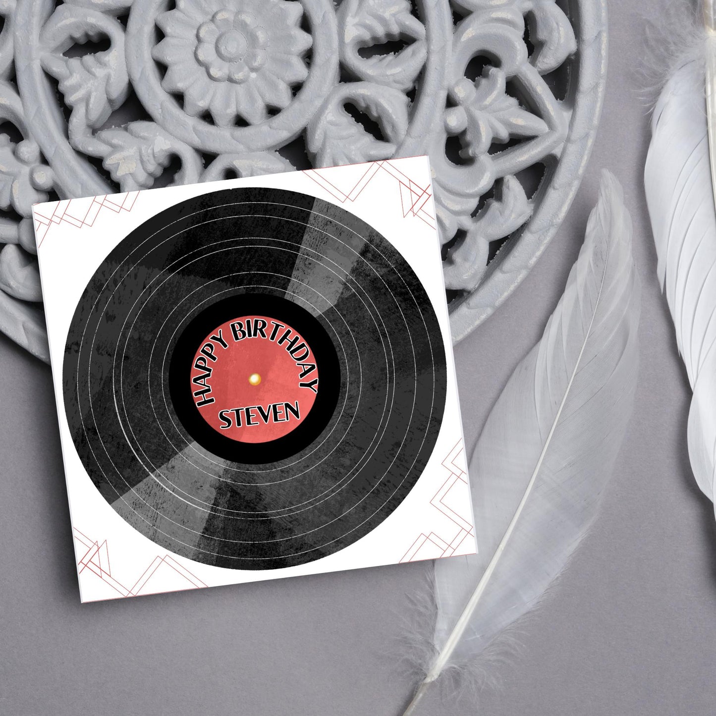 Personalised LP Record Birthday Card, Happy Birthday, Vinyl Card, Card for Him, Card for Her, Record Player Birthday, Name Card