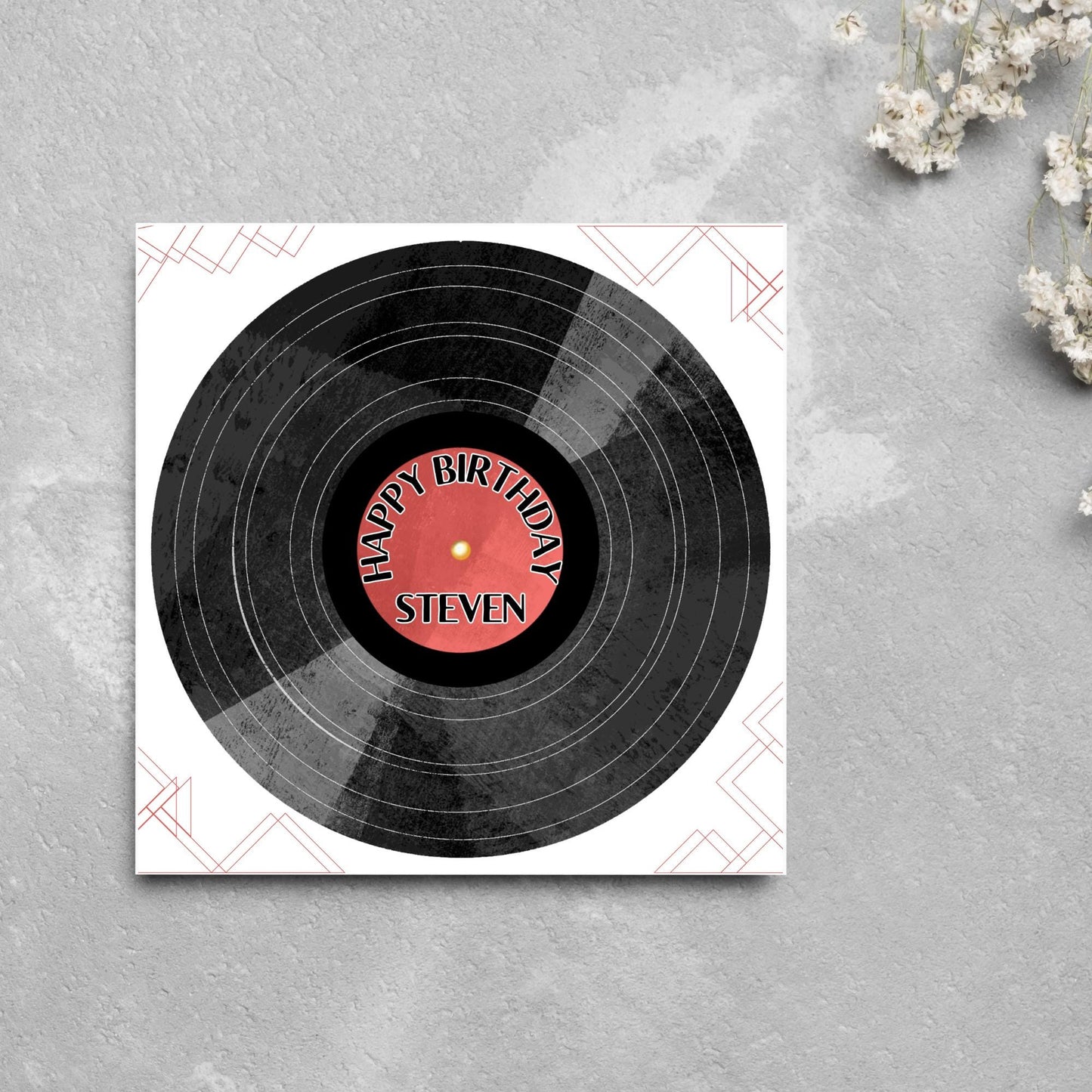 Personalised LP Record Birthday Card, Happy Birthday, Vinyl Card, Card for Him, Card for Her, Record Player Birthday, Name Card