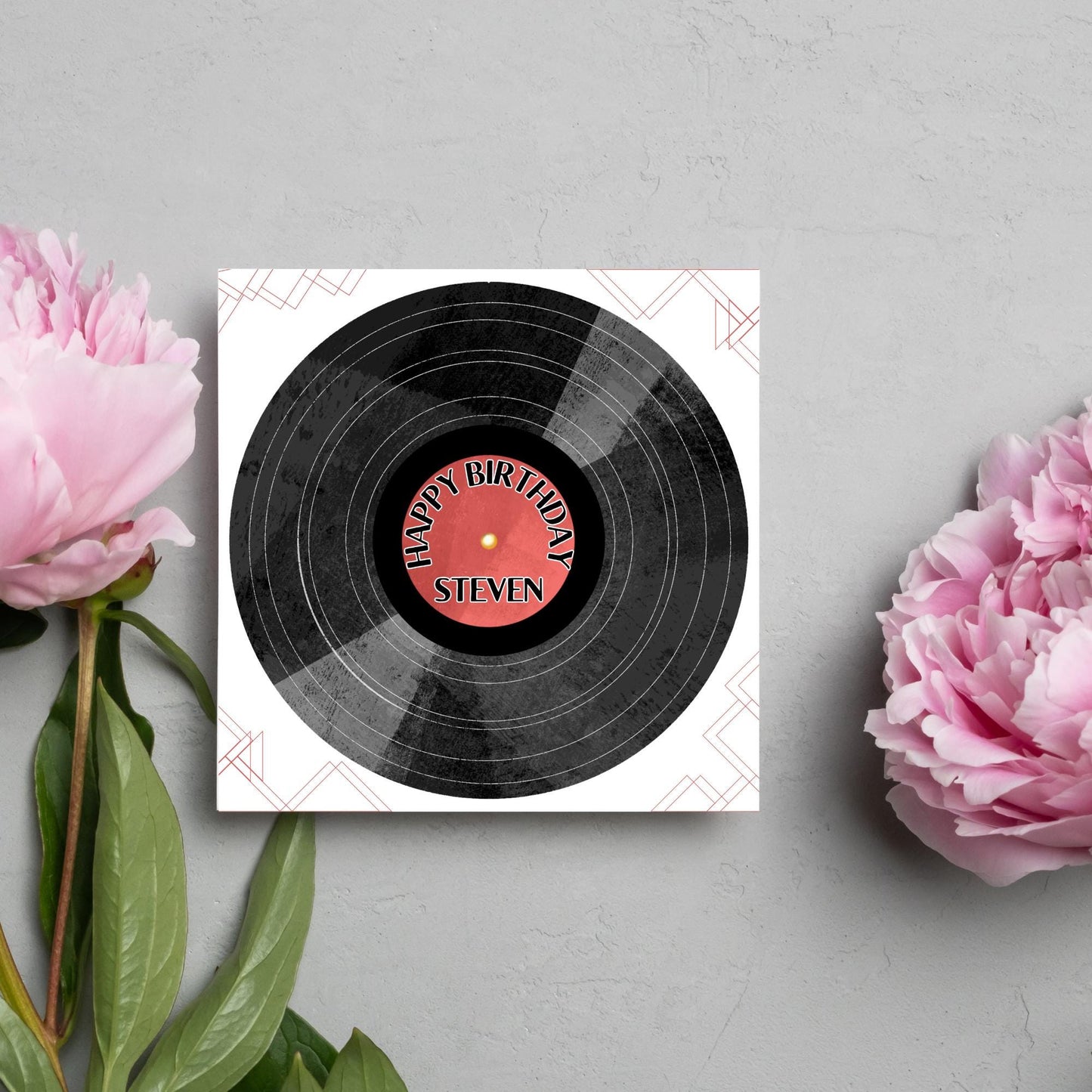 Personalised LP Record Birthday Card, Happy Birthday, Vinyl Card, Card for Him, Card for Her, Record Player Birthday, Name Card