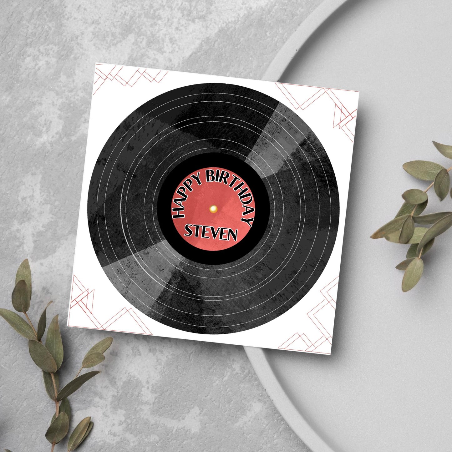 Personalised LP Record Birthday Card, Happy Birthday, Vinyl Card, Card for Him, Card for Her, Record Player Birthday, Name Card