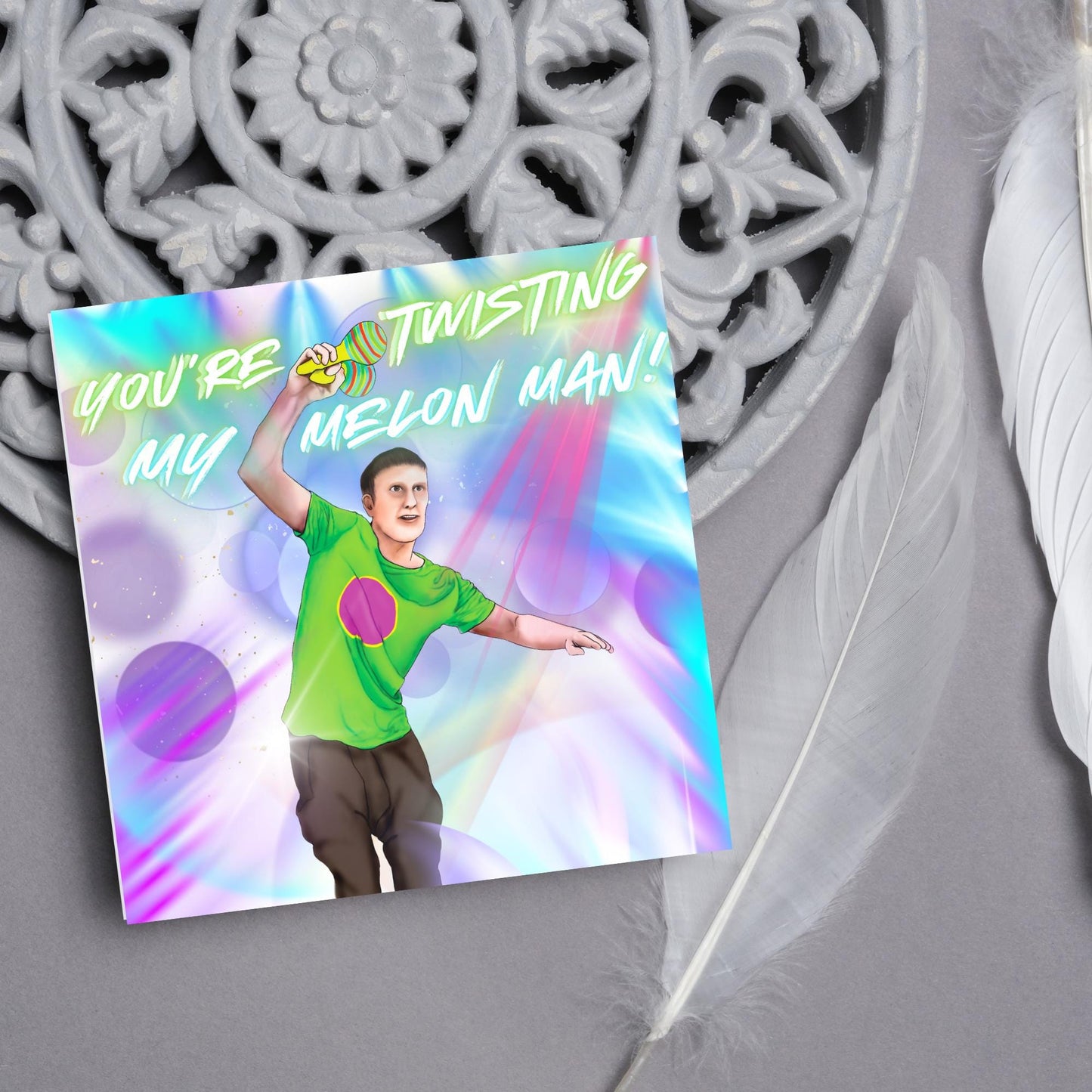 Bez Happy Mondays Birthday Card, Twisting My Melon Man, Card for Him, Card for Her, Music Birthday Card, 30th Birthday Card, 90's Card,