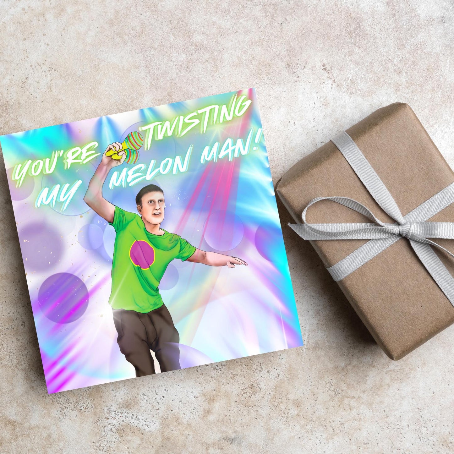 Bez Happy Mondays Birthday Card, Twisting My Melon Man, Card for Him, Card for Her, Music Birthday Card, 30th Birthday Card, 90's Card,