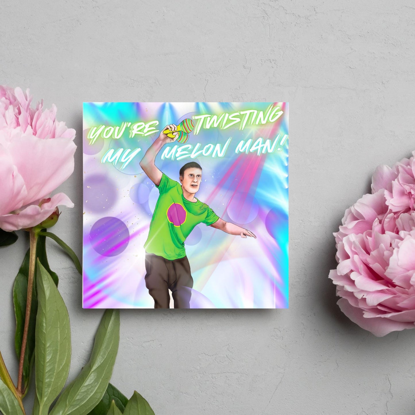 Bez Happy Mondays Birthday Card, Twisting My Melon Man, Card for Him, Card for Her, Music Birthday Card, 30th Birthday Card, 90's Card,