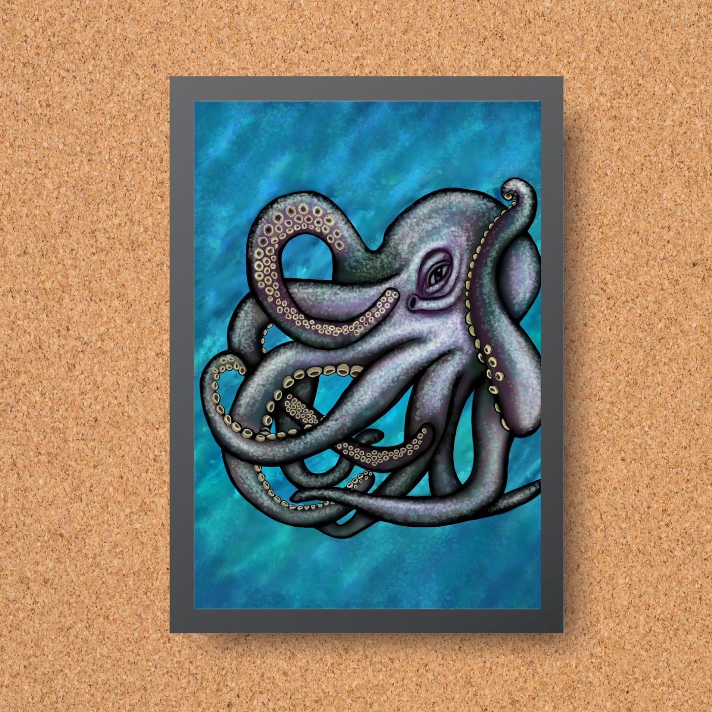 Octopus A4 Print, High Quality Wall Art, Sea Life Art, Marine Art, Octopus Wall Decor, Original Artist Print, Marine Biologist Poster