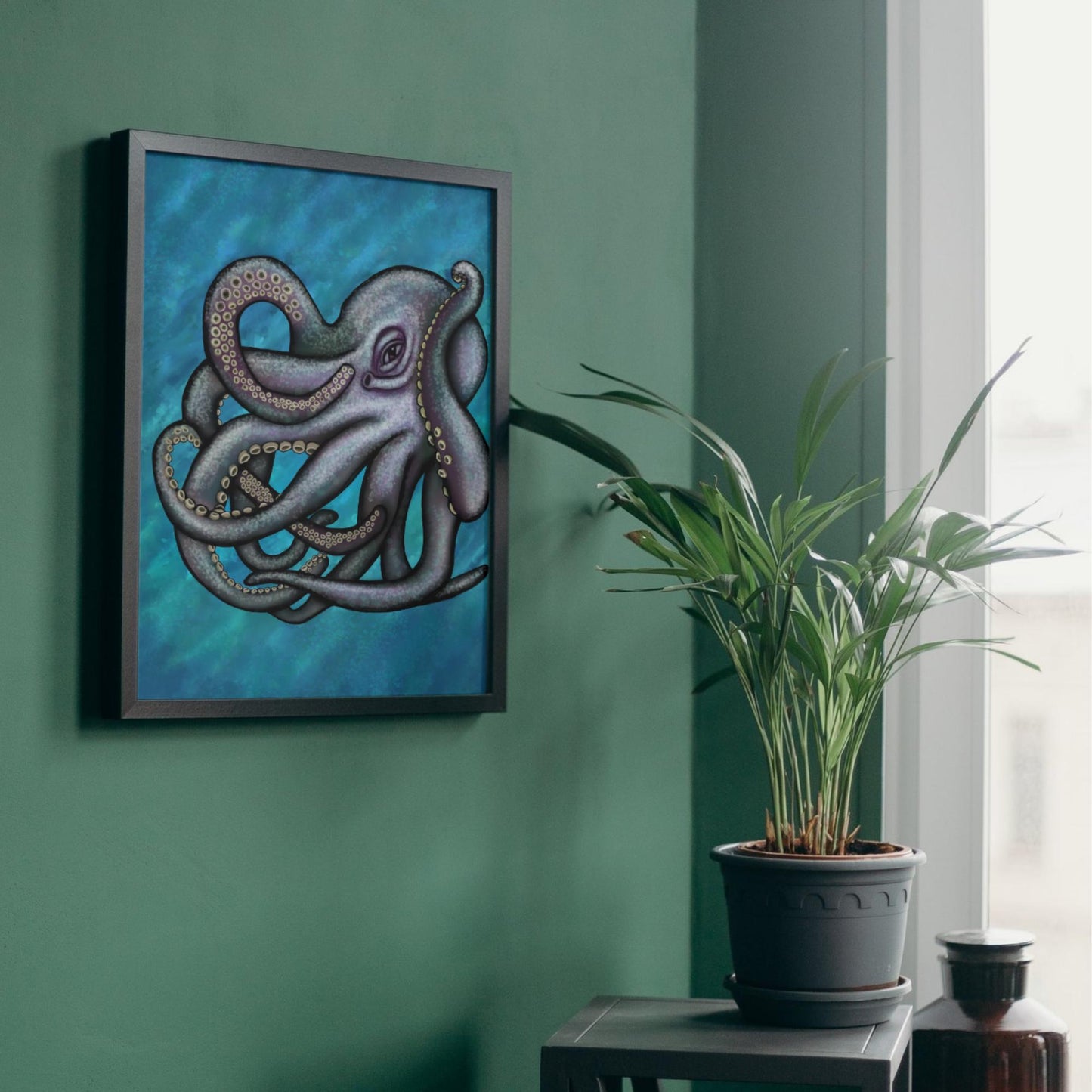 Octopus A4 Print, High Quality Wall Art, Sea Life Art, Marine Art, Octopus Wall Decor, Original Artist Print, Marine Biologist Poster