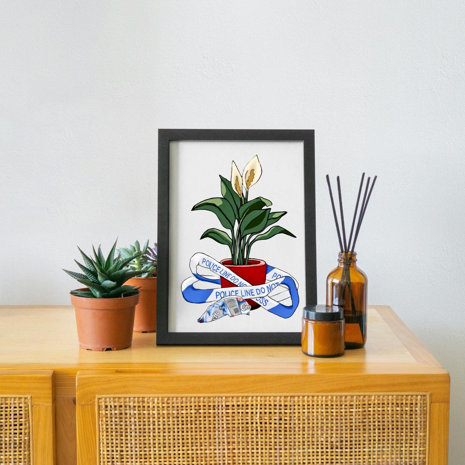 Hot Fuzz Wall Art, A4 Print, High Quality Poster, Edgar Wright Movies, Cornetto Trilogy Poster, Nick Frost, Peace Lily, The Greater Good
