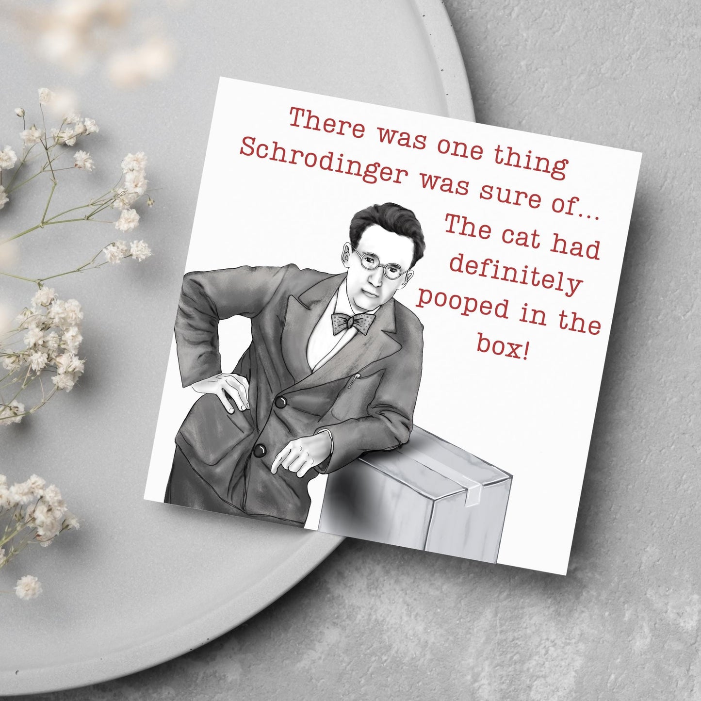 Psychology Birthday Card, Funny Philosophy Card, Schrodinger Card, Classic Joke Card, Funny Card for Psychologist, Schrodingers Cat