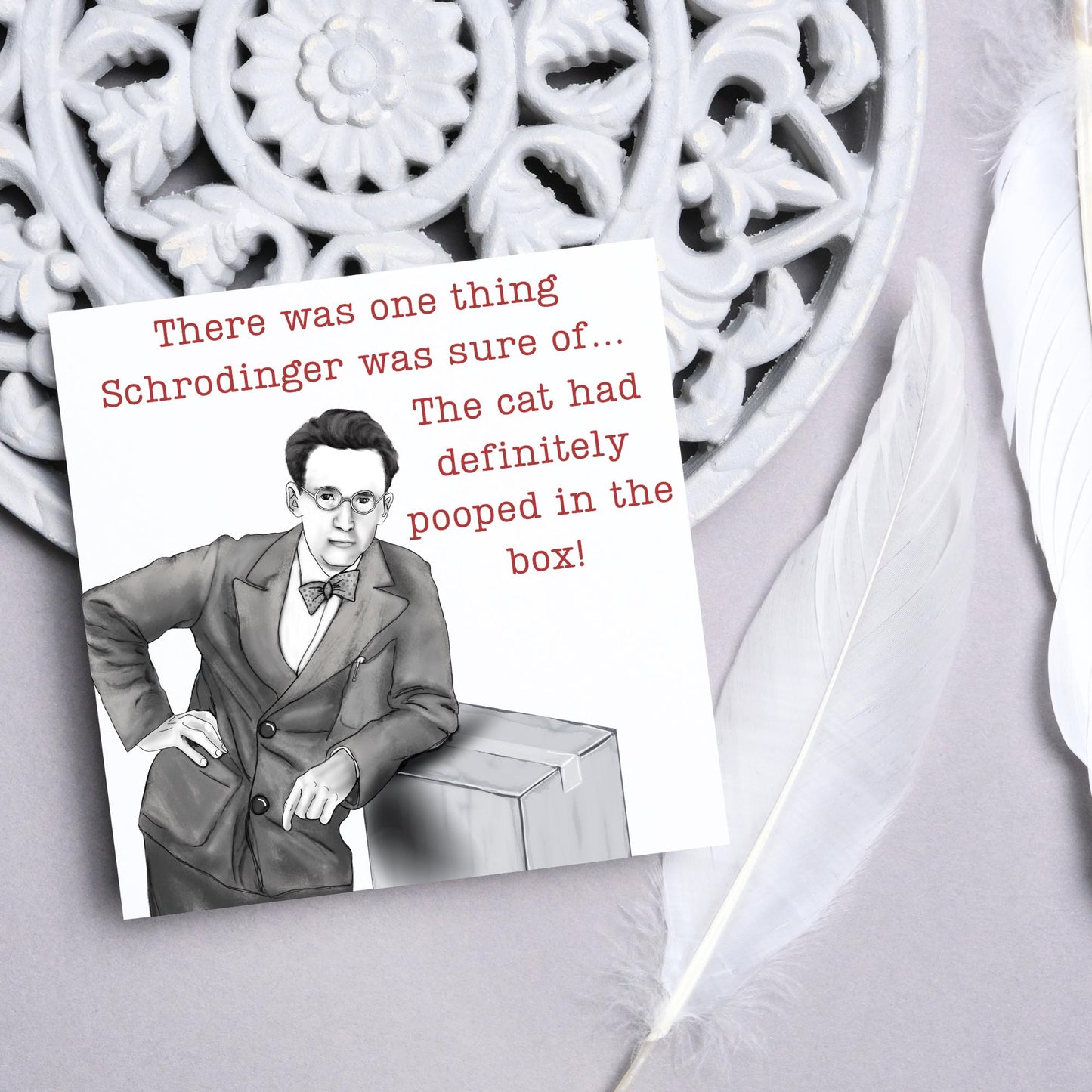 Psychology Birthday Card, Funny Philosophy Card, Schrodinger Card, Classic Joke Card, Funny Card for Psychologist, Schrodingers Cat