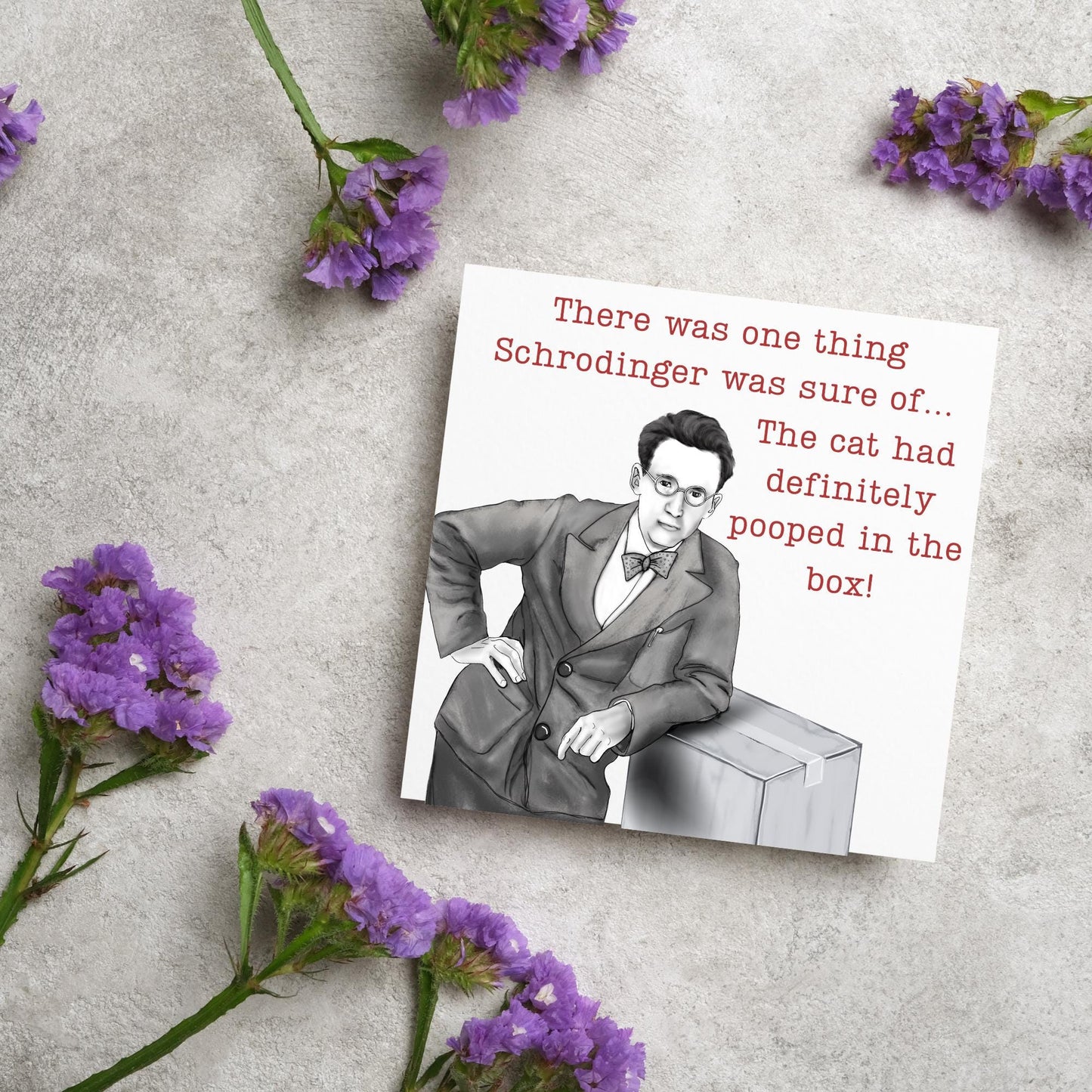 Psychology Birthday Card, Funny Philosophy Card, Schrodinger Card, Classic Joke Card, Funny Card for Psychologist, Schrodingers Cat