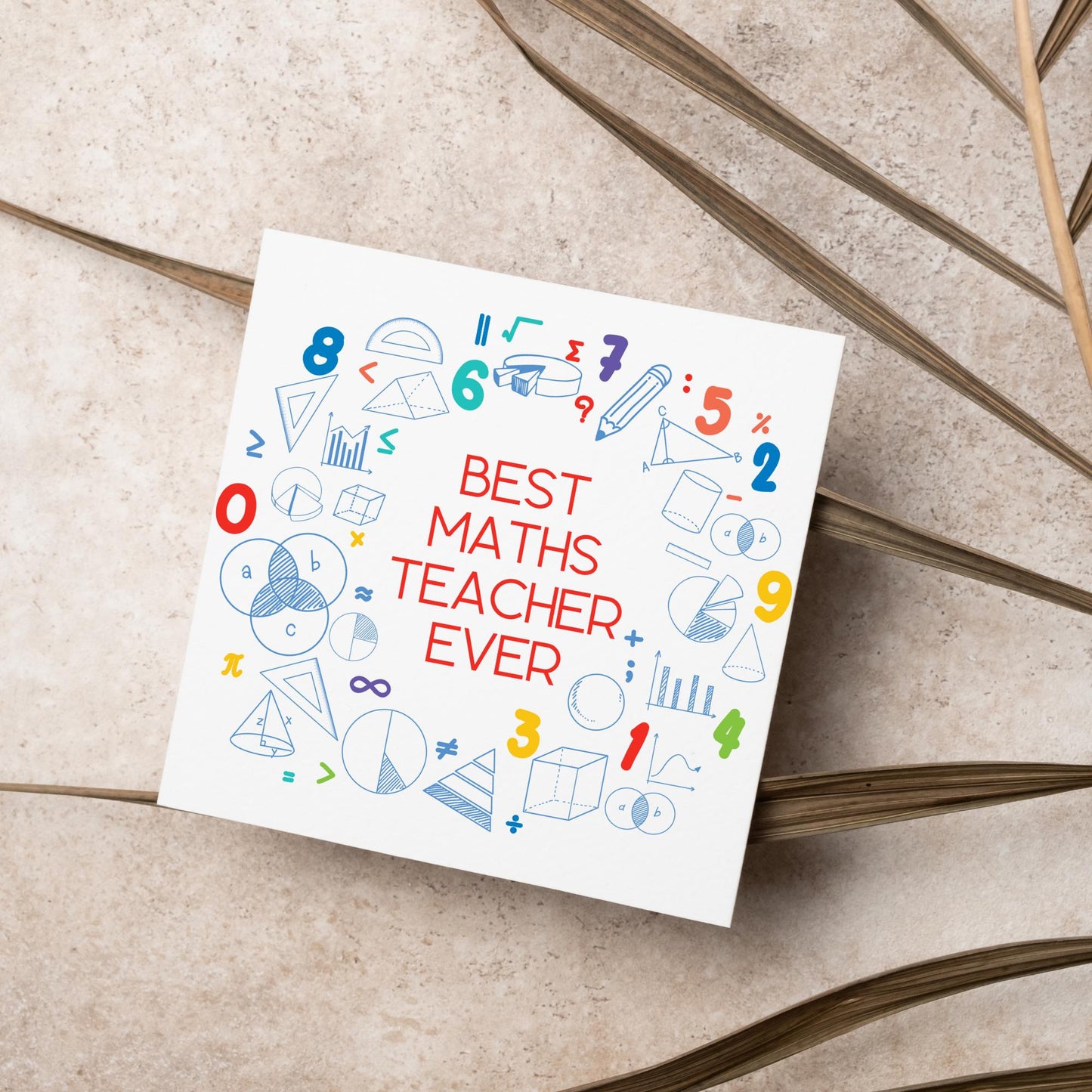 End of School Card, Thank You Teacher Card, Maths Teacher, School Teacher Card, Gratitude Card, Teaching Card, Teacher Appreciation Maths