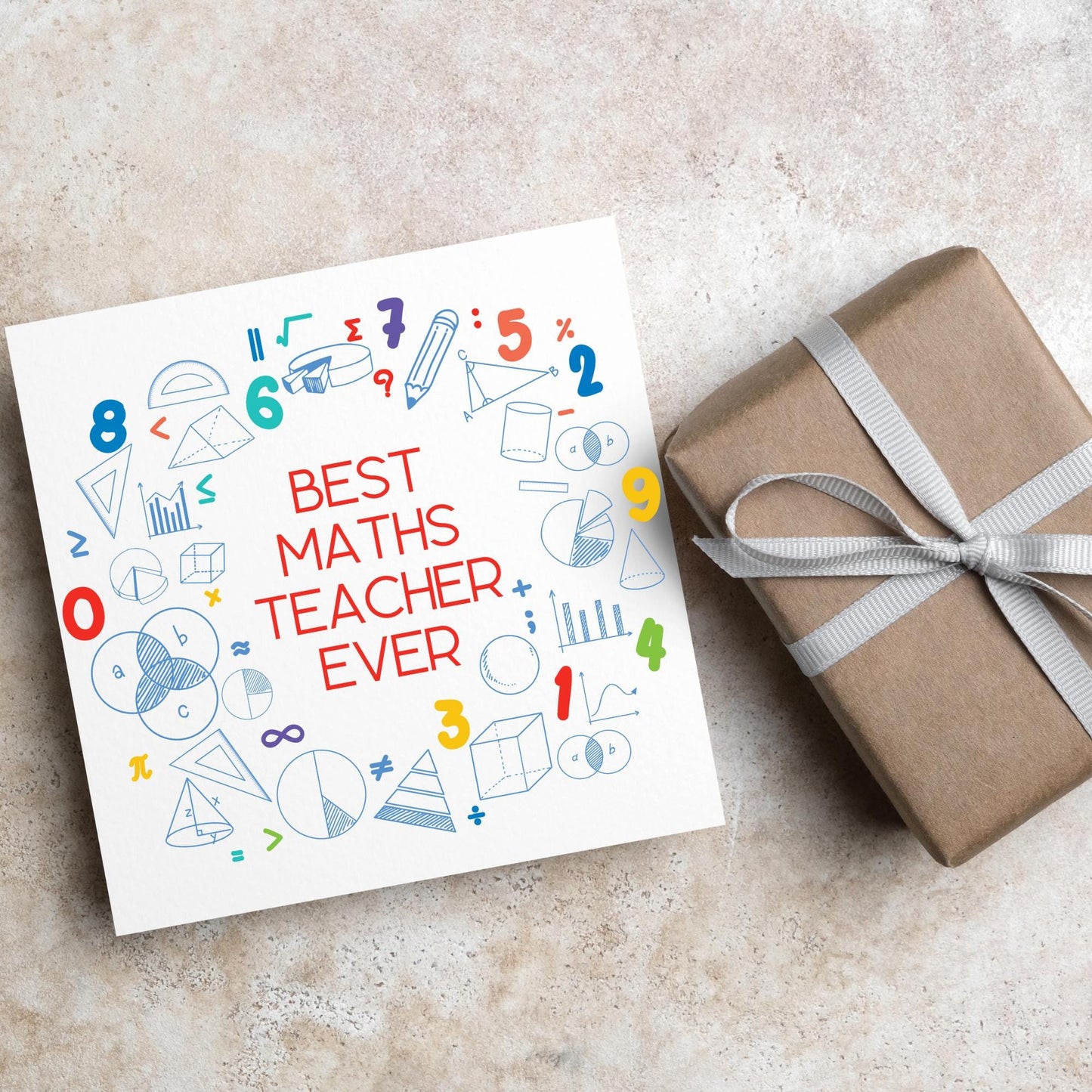 End of School Card, Thank You Teacher Card, Maths Teacher, School Teacher Card, Gratitude Card, Teaching Card, Teacher Appreciation Maths