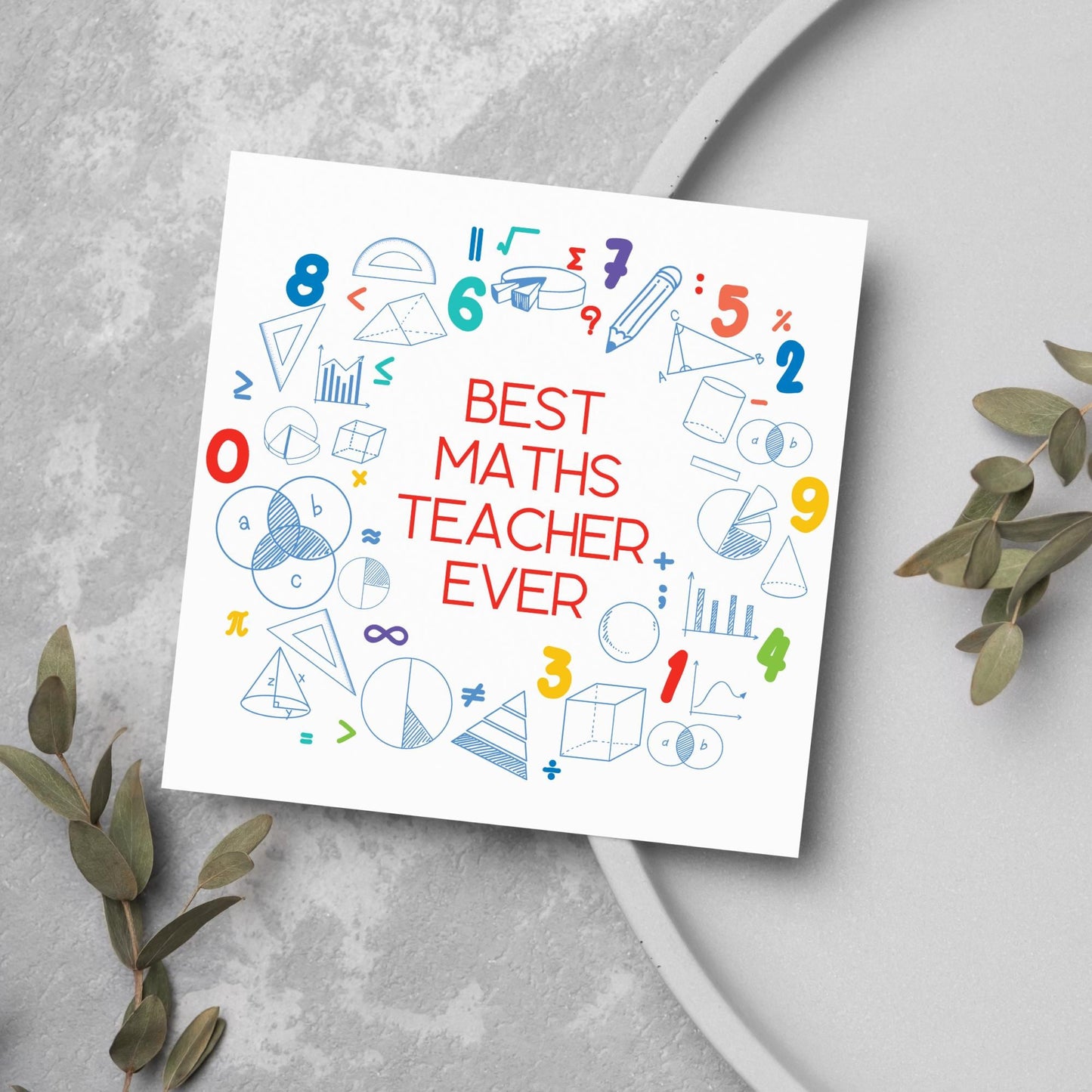 End of School Card, Thank You Teacher Card, Maths Teacher, School Teacher Card, Gratitude Card, Teaching Card, Teacher Appreciation Maths