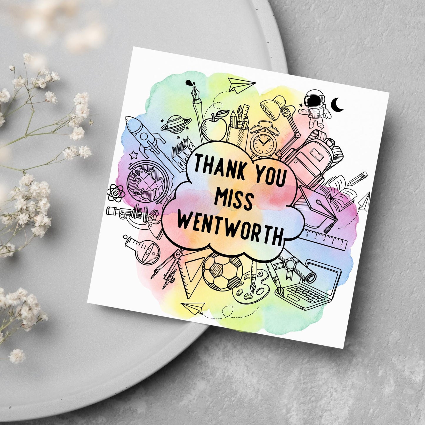 Personalised Thank You Teacher Card, End of Year School Card, Thanks Teacher, School Teacher Card, Teaching Card, Teacher Appreciation