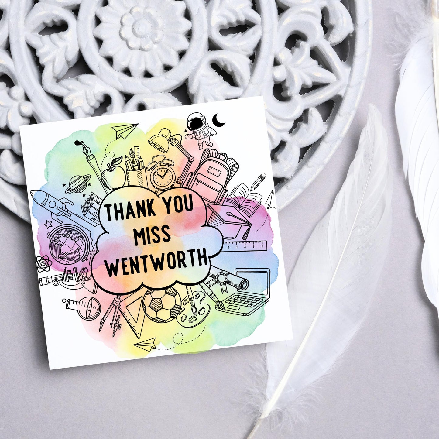Personalised Thank You Teacher Card, End of Year School Card, Thanks Teacher, School Teacher Card, Teaching Card, Teacher Appreciation