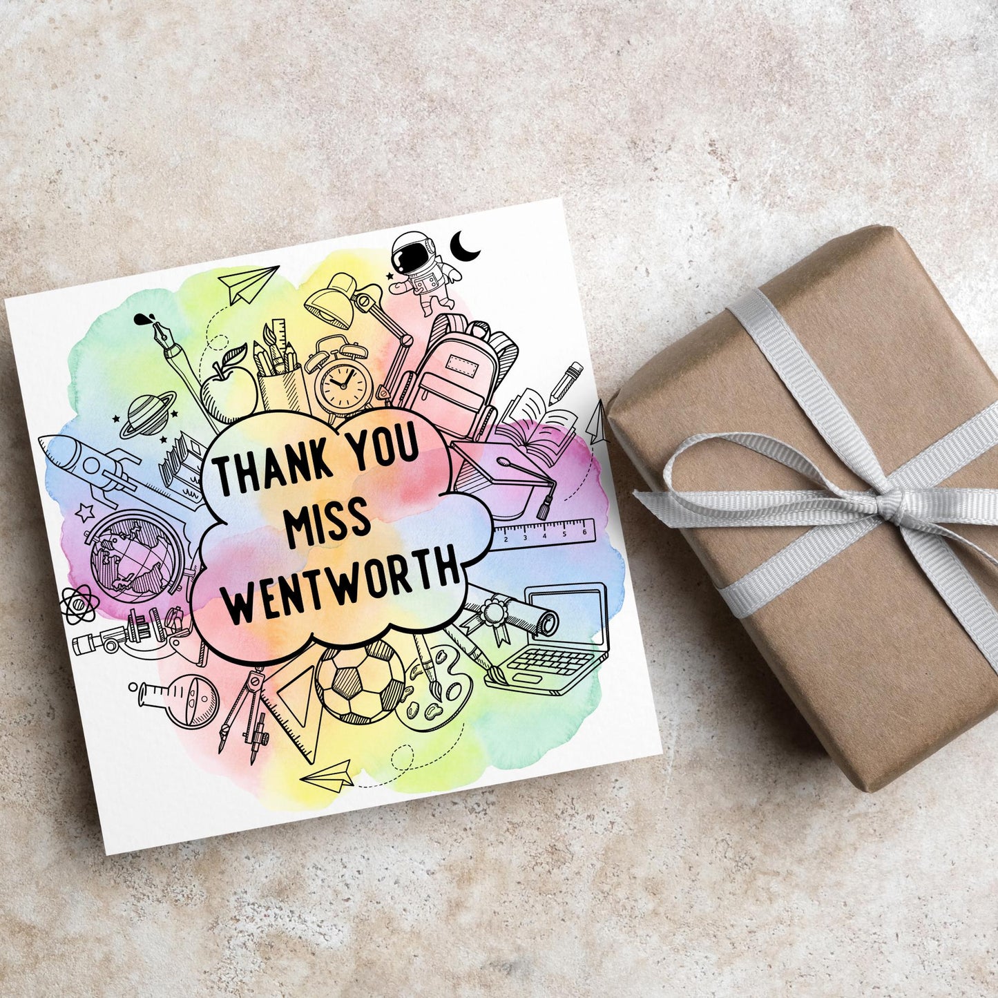 Personalised Thank You Teacher Card, End of Year School Card, Thanks Teacher, School Teacher Card, Teaching Card, Teacher Appreciation