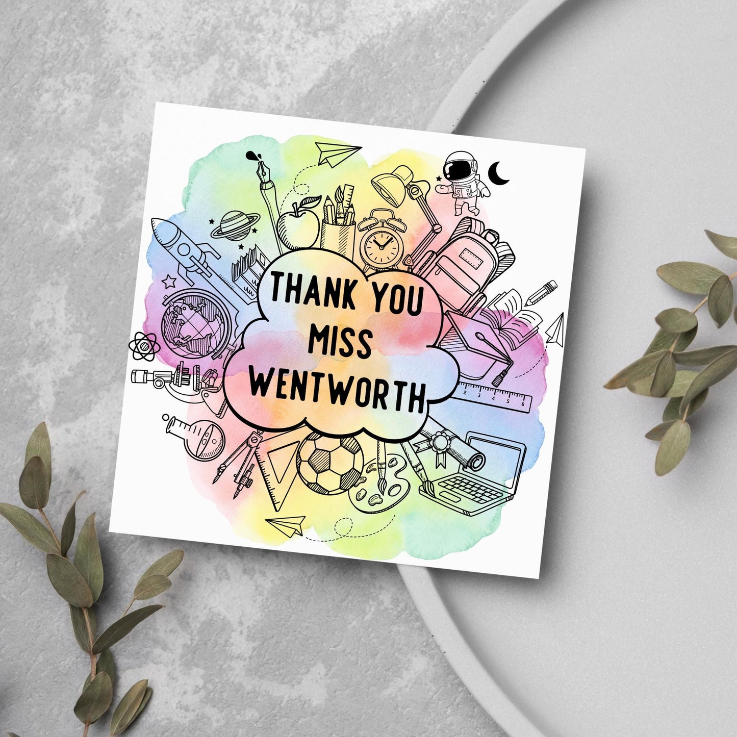 Personalised Thank You Teacher Card, End of Year School Card, Thanks Teacher, School Teacher Card, Teaching Card, Teacher Appreciation