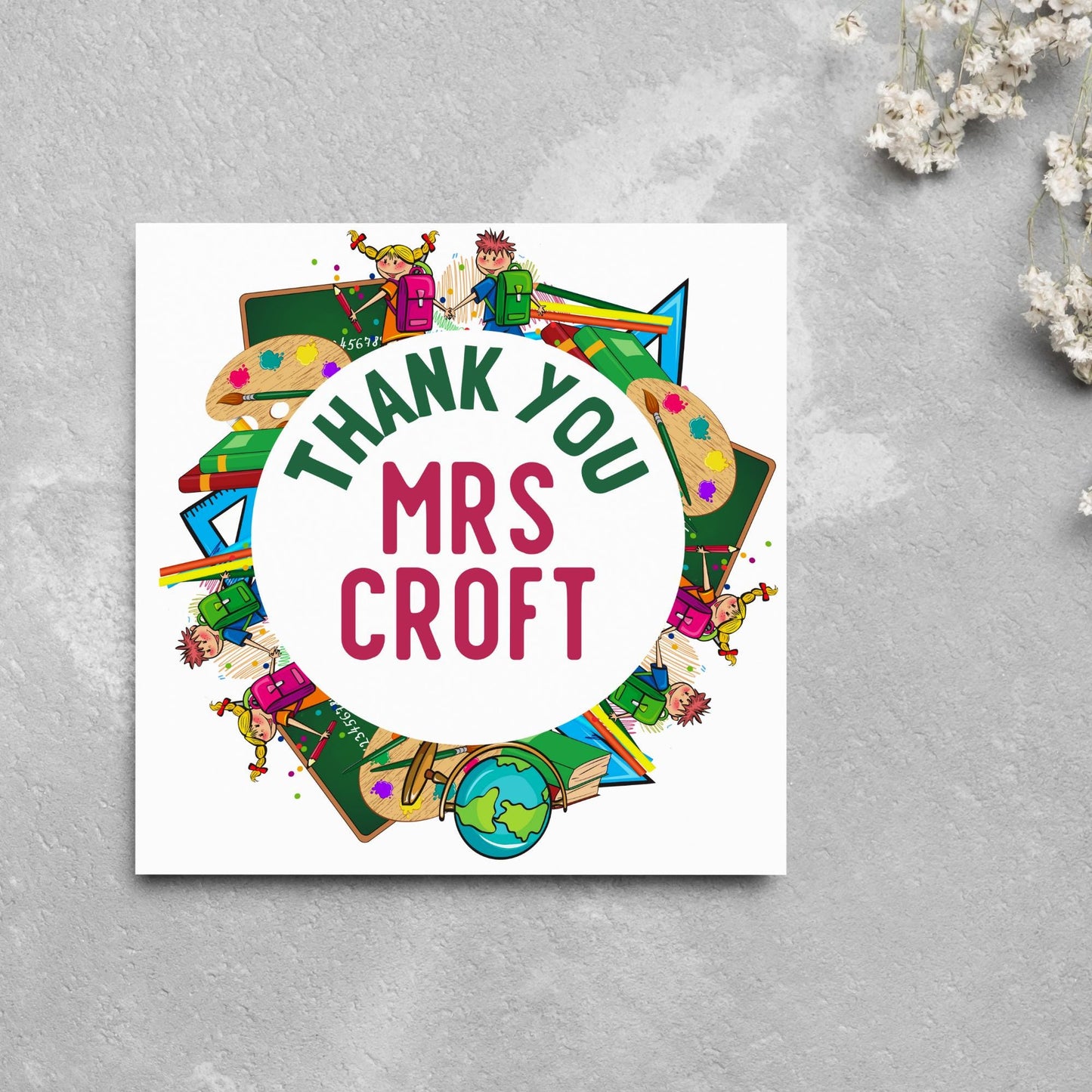 Personalised Thank You Teacher Card, End of Year School Card, Thanks Teacher, School Teacher Card, Teaching Card, Teacher Appreciation