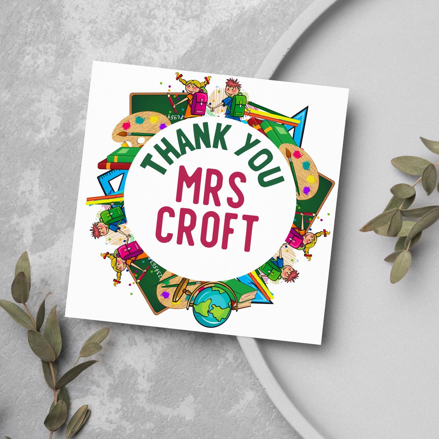 Personalised Thank You Teacher Card, End of Year School Card, Thanks Teacher, School Teacher Card, Teaching Card, Teacher Appreciation