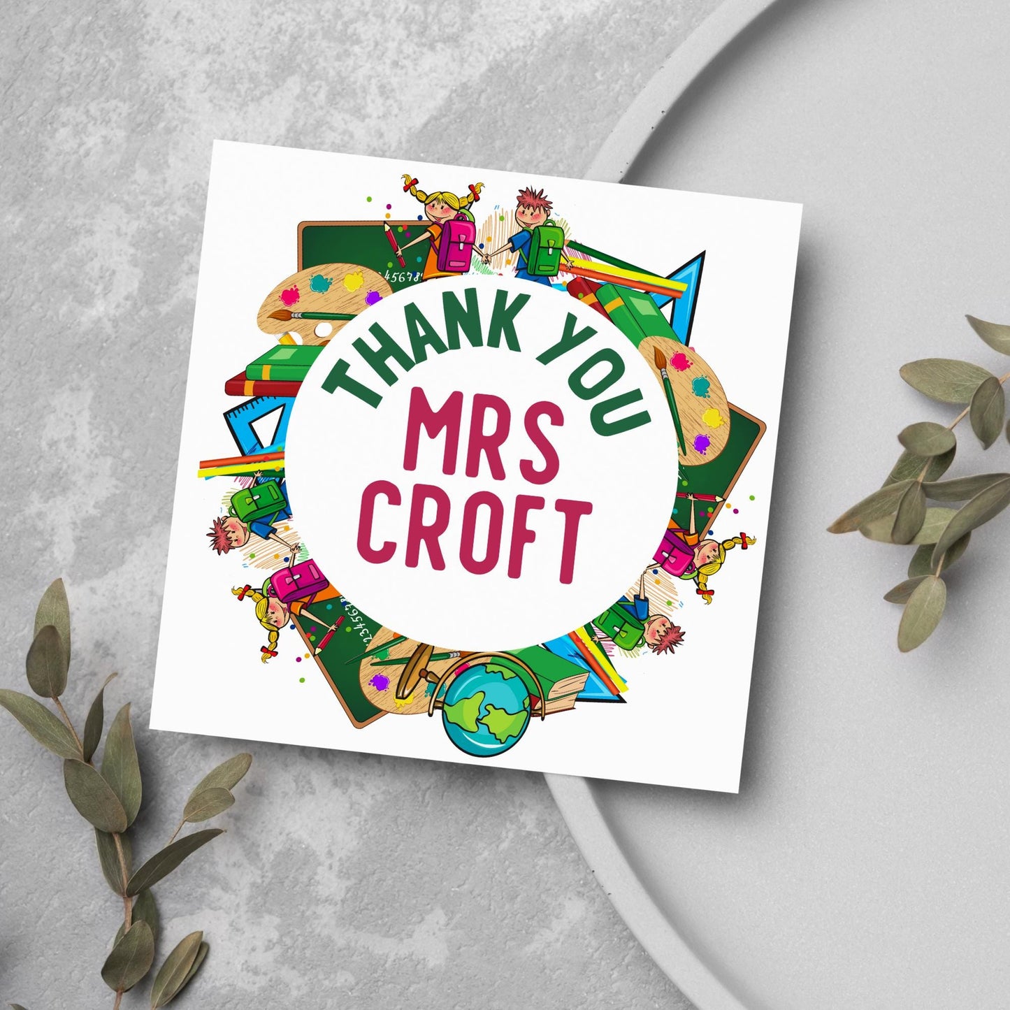 Personalised Thank You Teacher Card, End of Year School Card, Thanks Teacher, School Teacher Card, Teaching Card, Teacher Appreciation