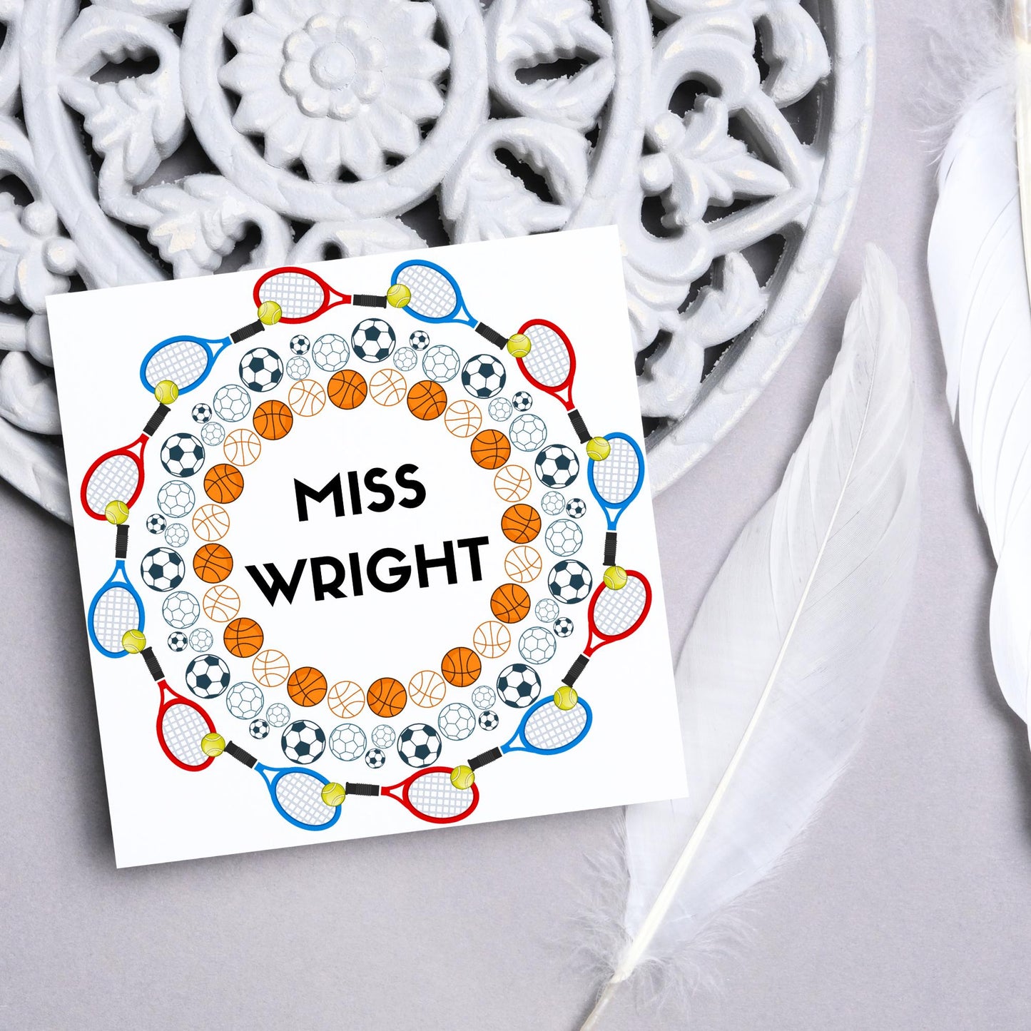 Personalised Thank You Teacher Card, End of Year School Card, Thanks Teacher, School Sport Teacher Card, Teaching Card, Teacher Appreciation
