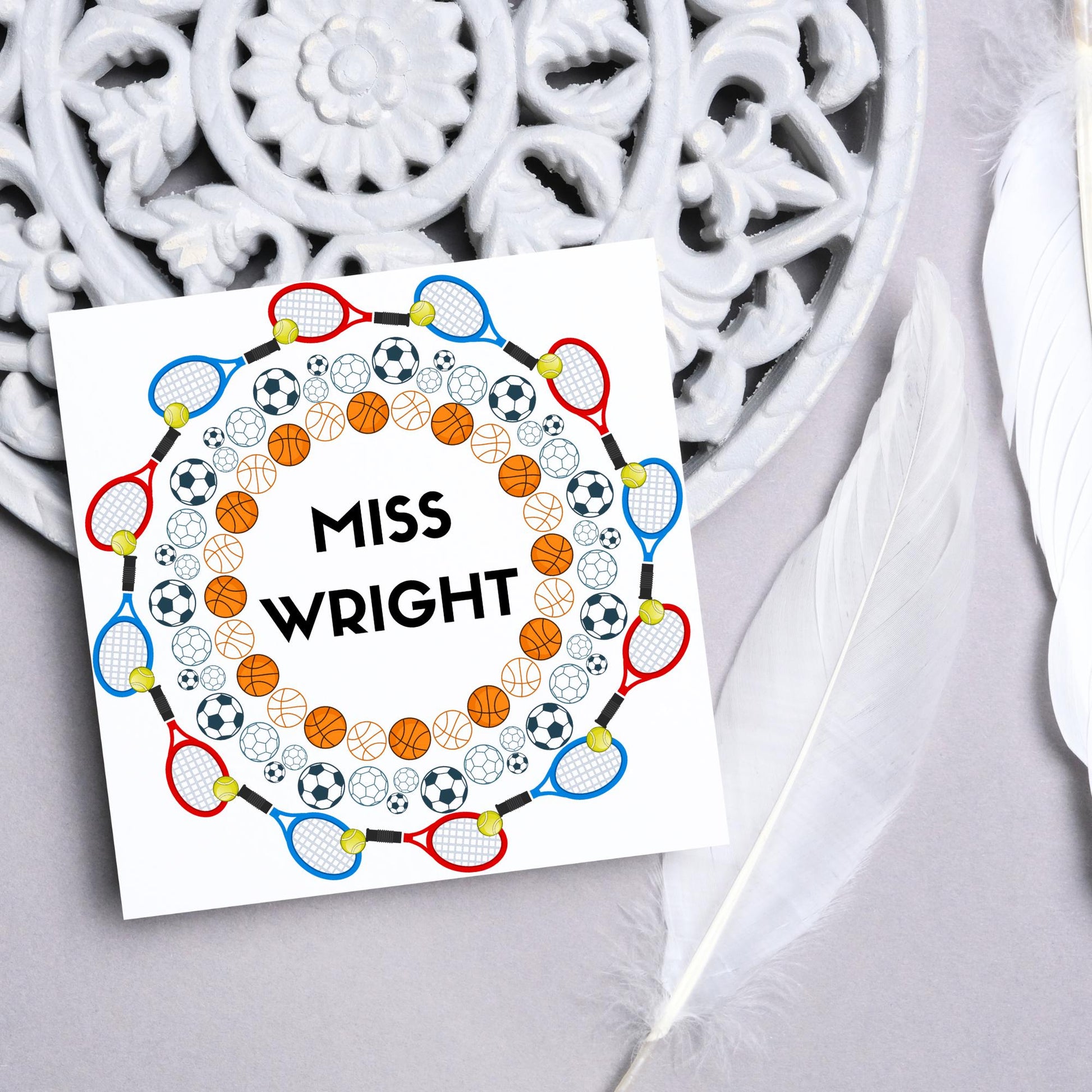 Personalised Thank You Teacher Card, End of Year School Card, Thanks Teacher, School Sport Teacher Card, Teaching Card, Teacher Appreciation