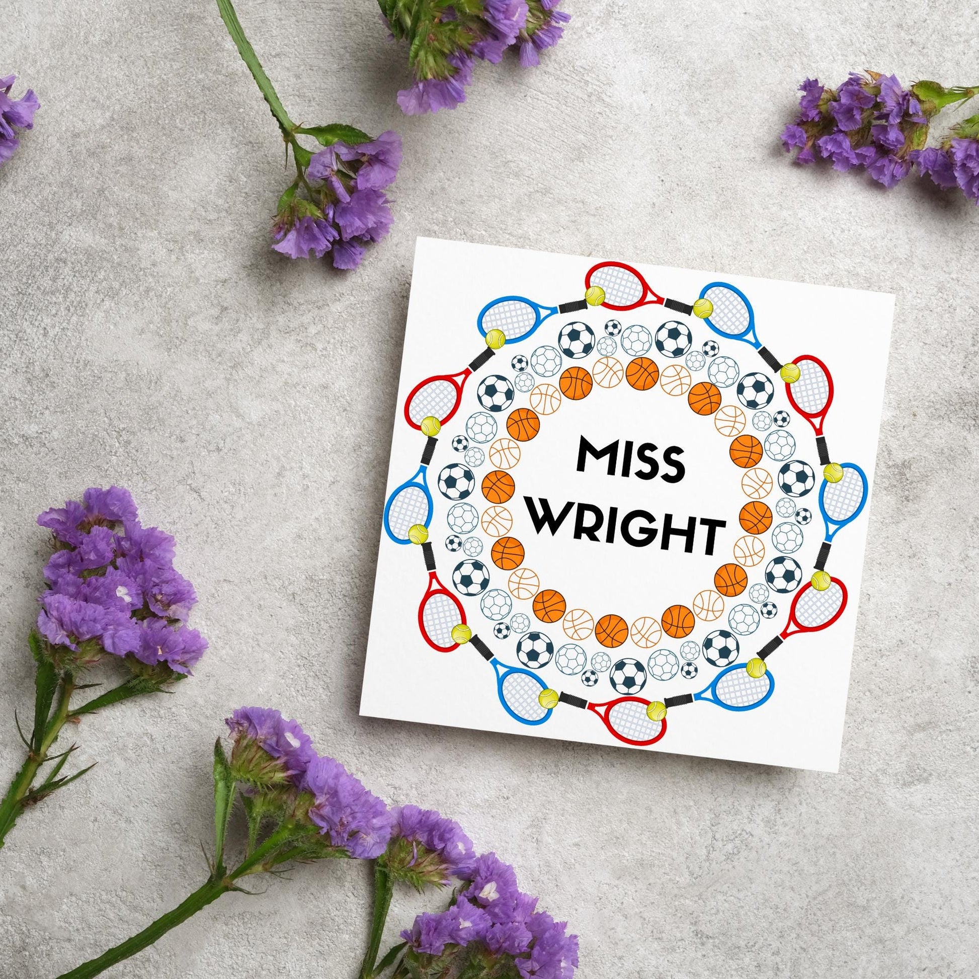 Personalised Thank You Teacher Card, End of Year School Card, Thanks Teacher, School Sport Teacher Card, Teaching Card, Teacher Appreciation