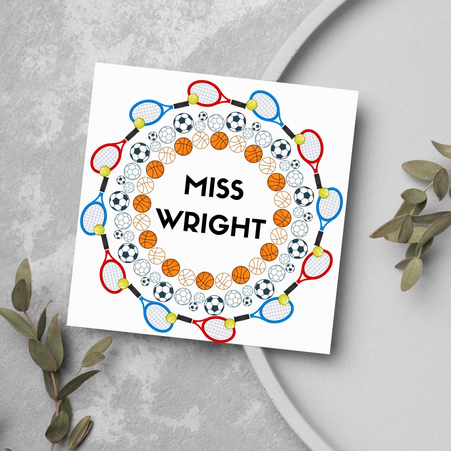 Personalised Thank You Teacher Card, End of Year School Card, Thanks Teacher, School Sport Teacher Card, Teaching Card, Teacher Appreciation