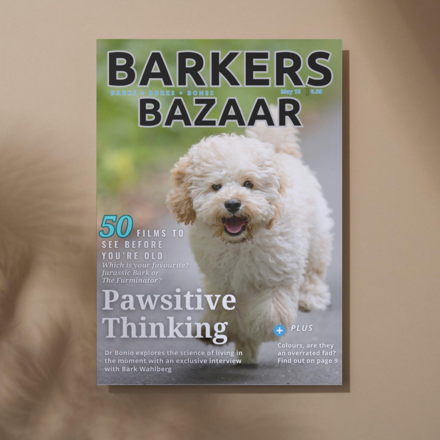 Custom Pet Photo Magazine Cover, Personalised Dog Poster, Fast Design & Shipping, Dog Portraits, Your Dog On a Magazine Cover Wall Art