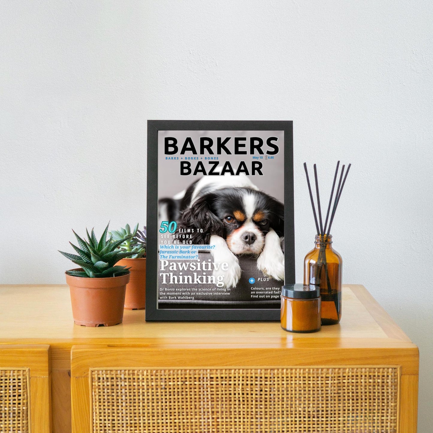 Custom Pet Photo Magazine Cover, Personalised Dog Poster, Fast Design & Shipping, Dog Portraits, Your Dog On a Magazine Cover Wall Art