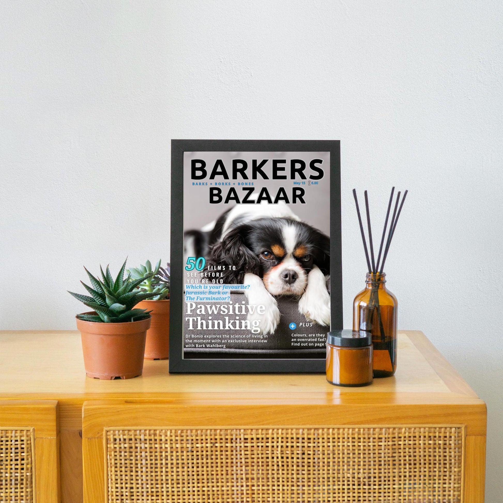 Custom Pet Photo Magazine Cover, Personalised Dog Poster, Fast Design & Shipping, Dog Portraits, Your Dog On a Magazine Cover Wall Art