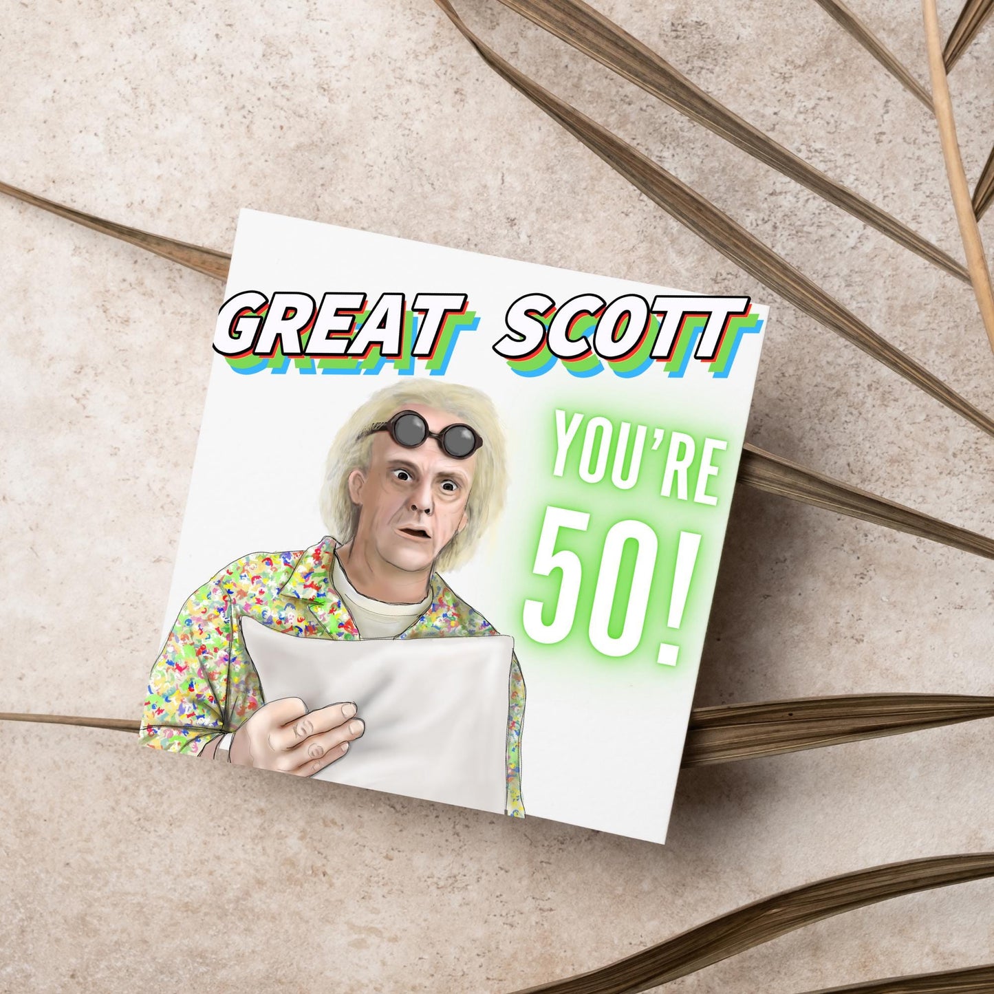 Personalised Back to the Future Birthday Card, Great Scott Birthday Card, Doc Brown Birthday Card, Custom Age Card, 30th, 40th, 50th, 60th
