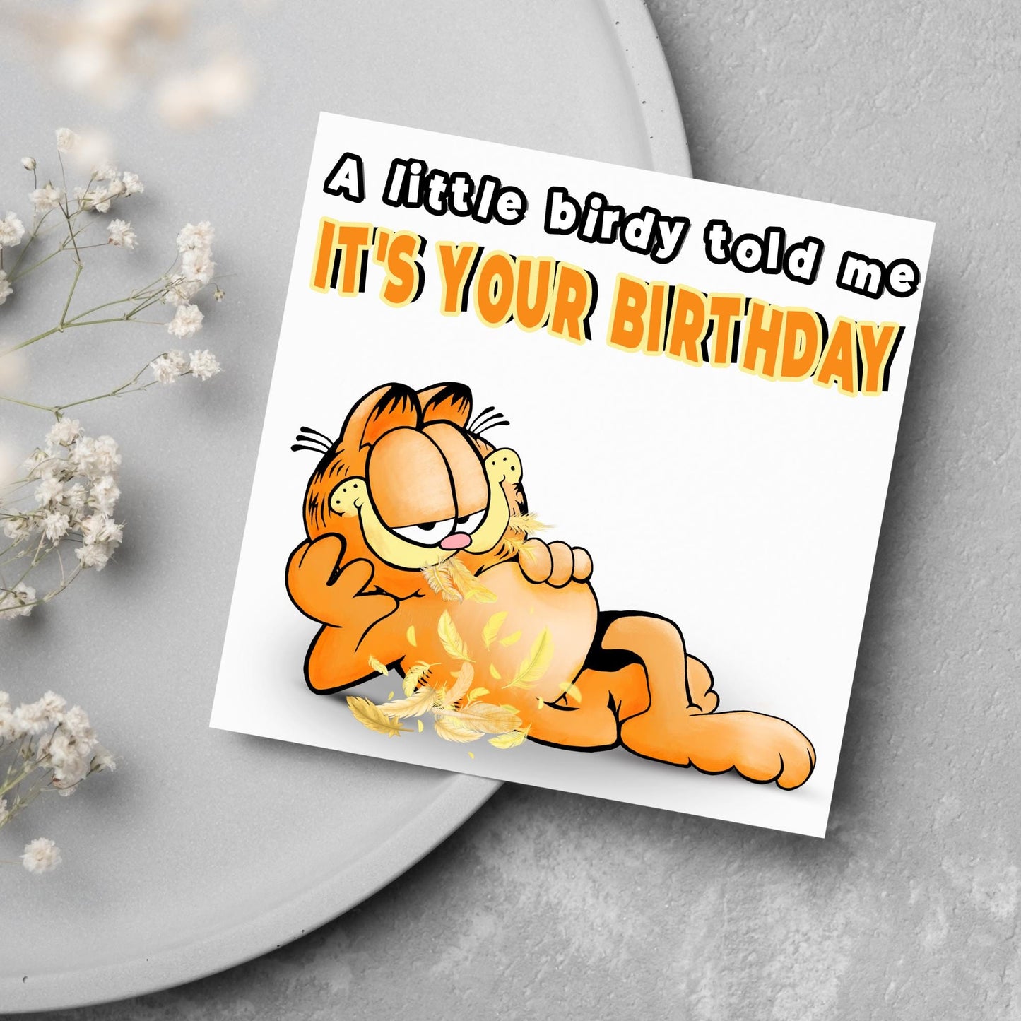 Garfield Birthday Card, Garfield Cartoon, Birthday Card, 40th Birthday, 30th Birthday, Garfield the Cat, Funny Cartoon Card