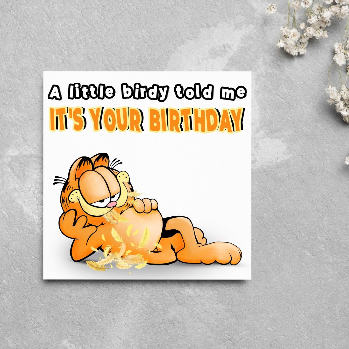 Garfield Birthday Card, Garfield Cartoon, Birthday Card, 40th Birthday, 30th Birthday, Garfield the Cat, Funny Cartoon Card