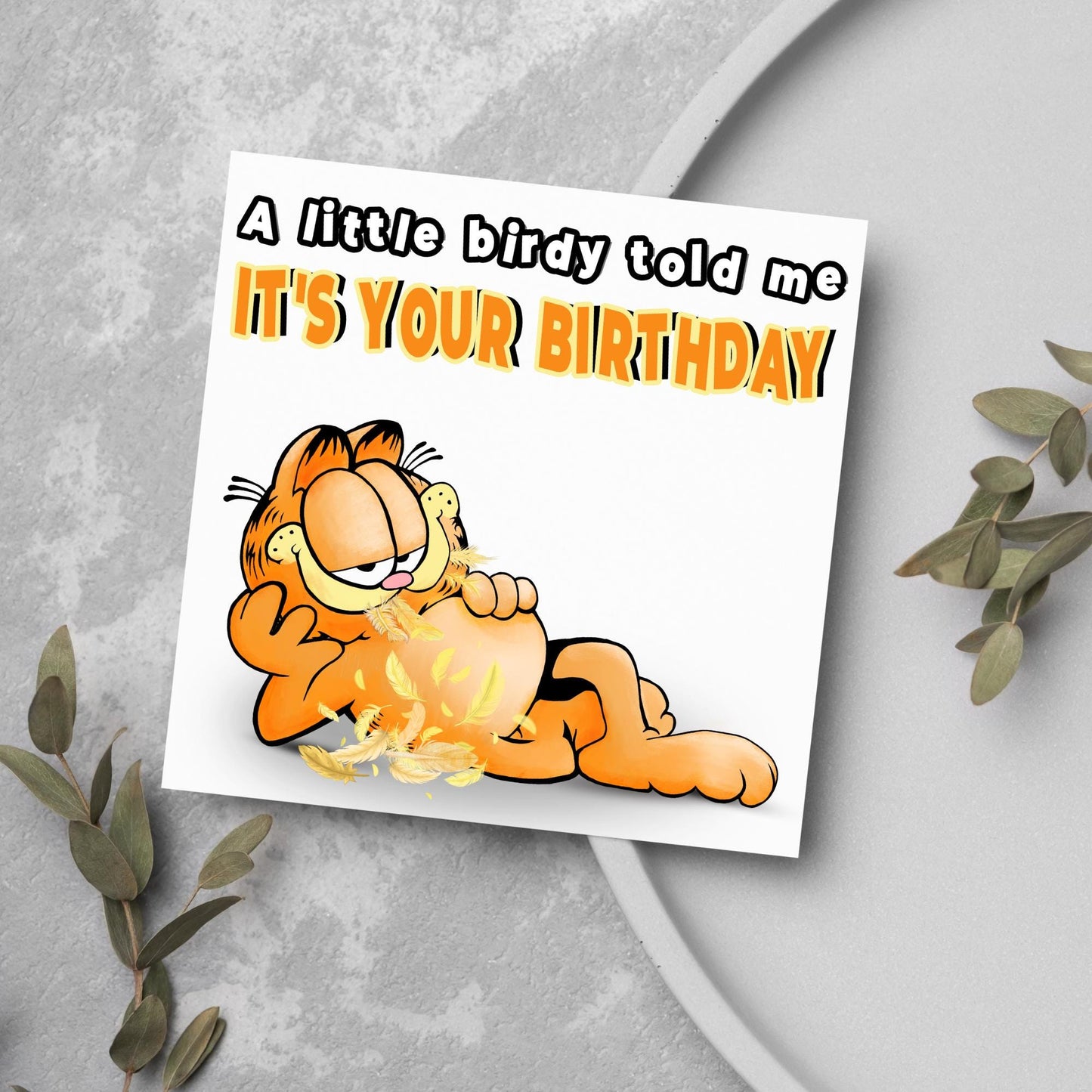 Garfield Birthday Card, Garfield Cartoon, Birthday Card, 40th Birthday, 30th Birthday, Garfield the Cat, Funny Cartoon Card
