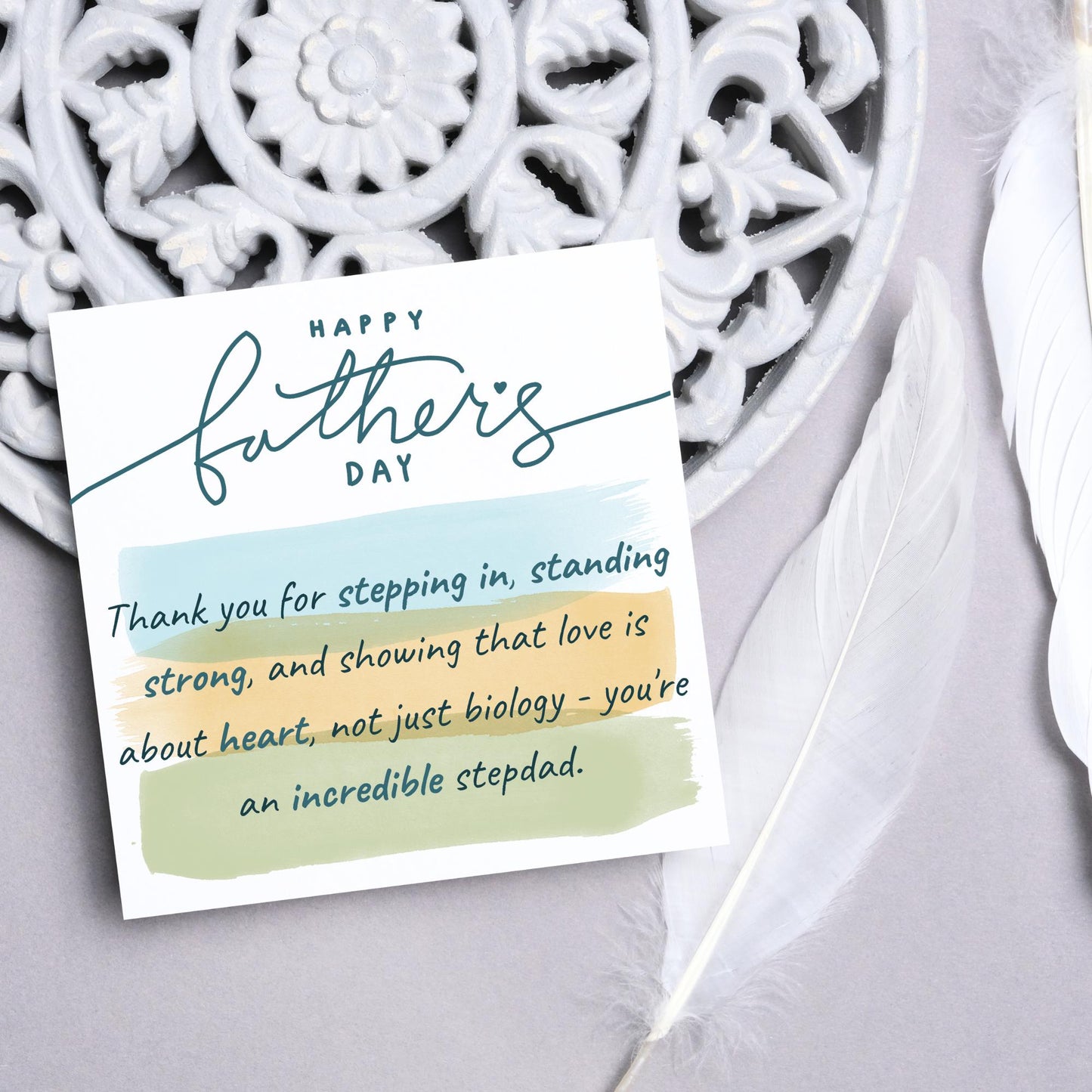 Step Dad Happy Father's Day Card, Step Father's Day Card, Card for Step Dad, Card from Stepdaughter, Card from Stepson, Thankyou Stepfather