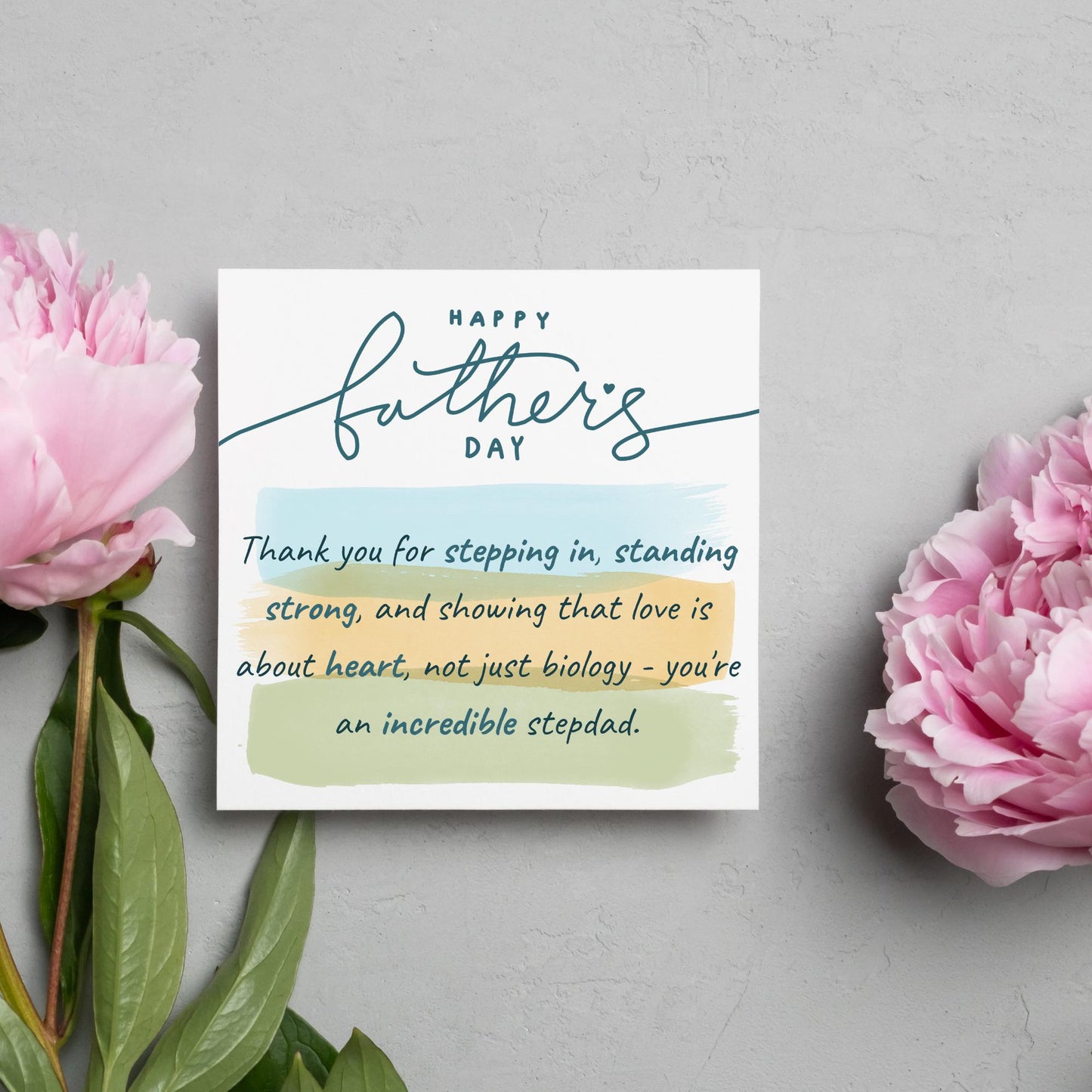Step Dad Happy Father's Day Card, Step Father's Day Card, Card for Step Dad, Card from Stepdaughter, Card from Stepson, Thankyou Stepfather