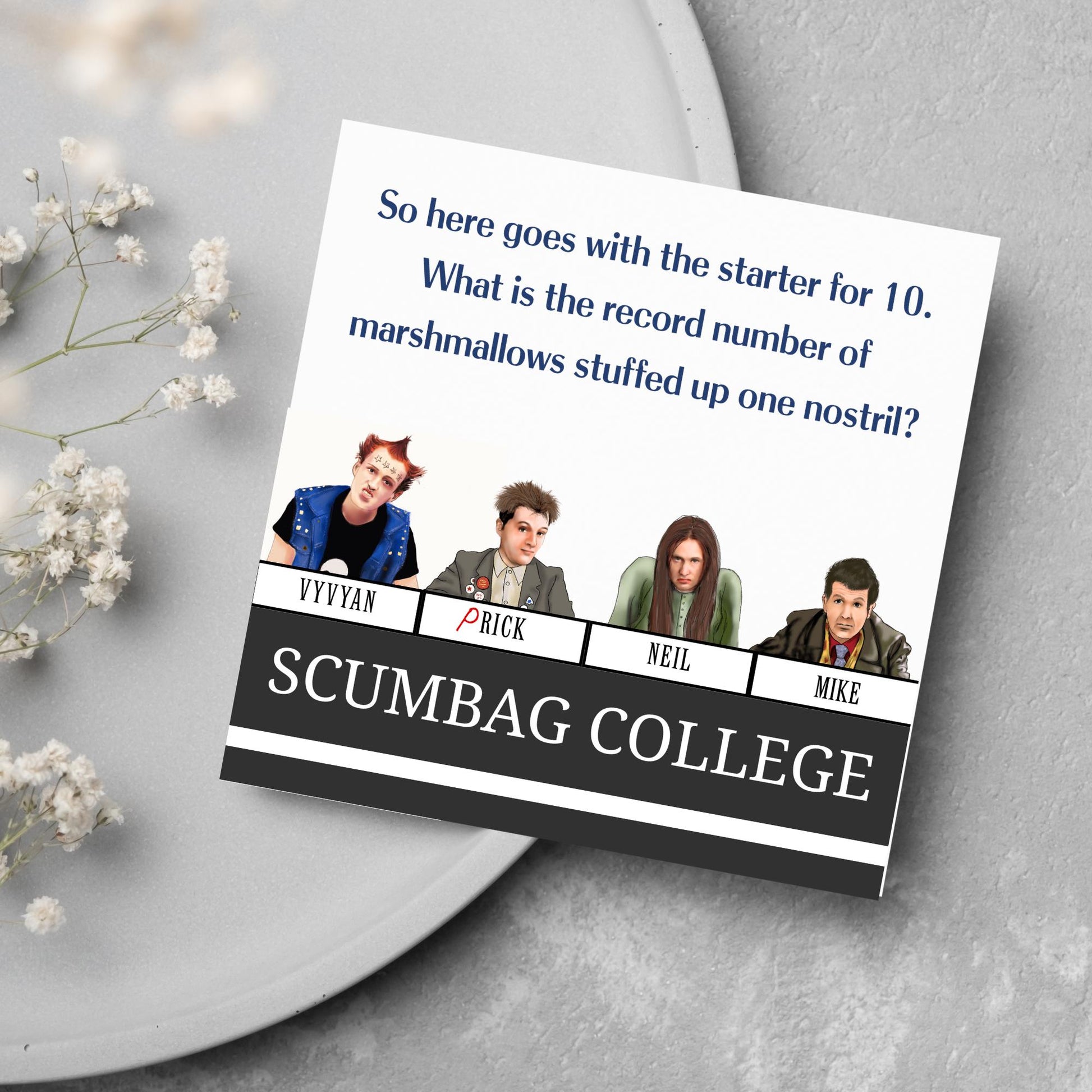 The Young Ones Card - Rik Mayall, Young Ones TV Show, Scumbag College, Card for Him, Card for Her, Birthday Card, University Challenge Card