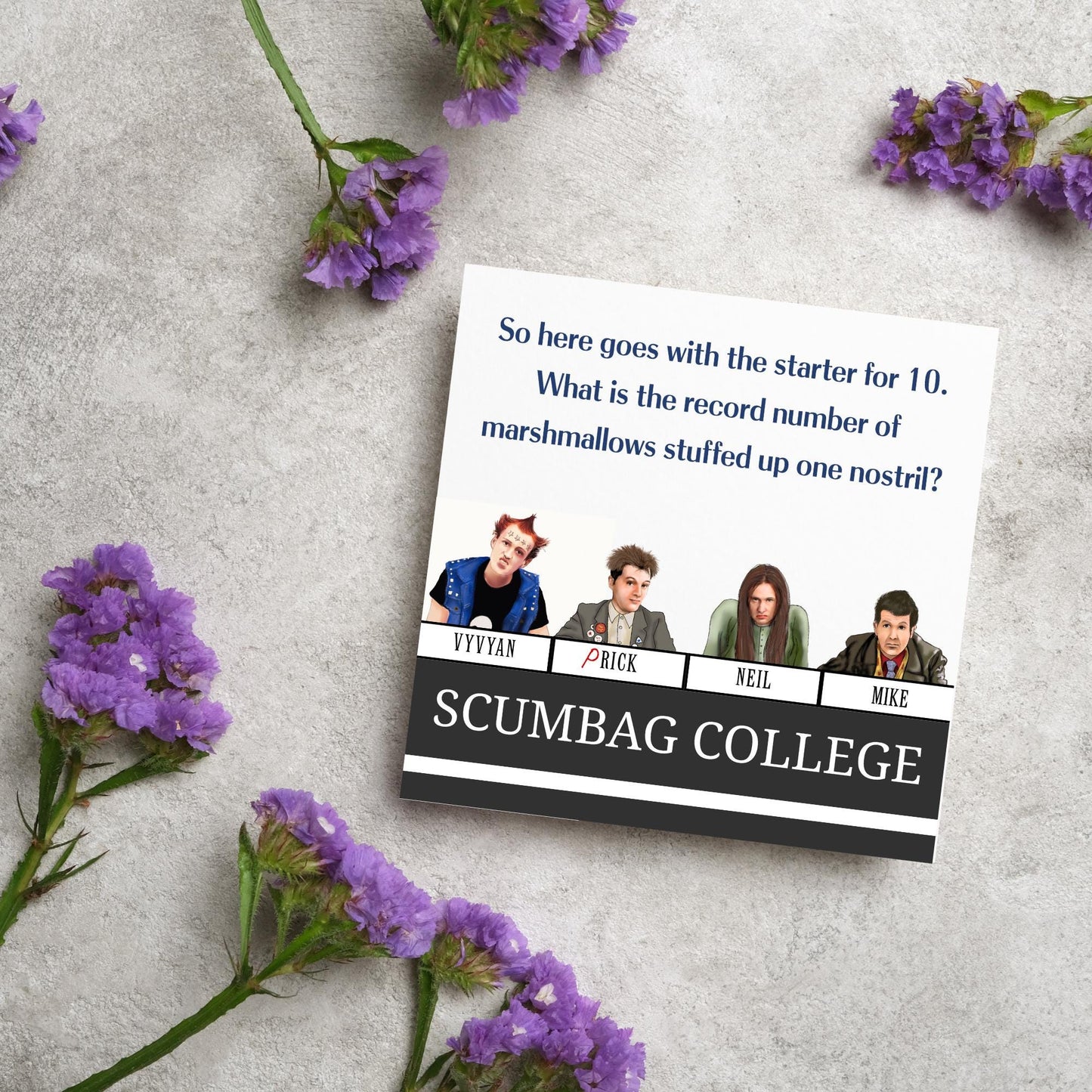 The Young Ones Card - Rik Mayall, Young Ones TV Show, Scumbag College, Card for Him, Card for Her, Birthday Card, University Challenge Card