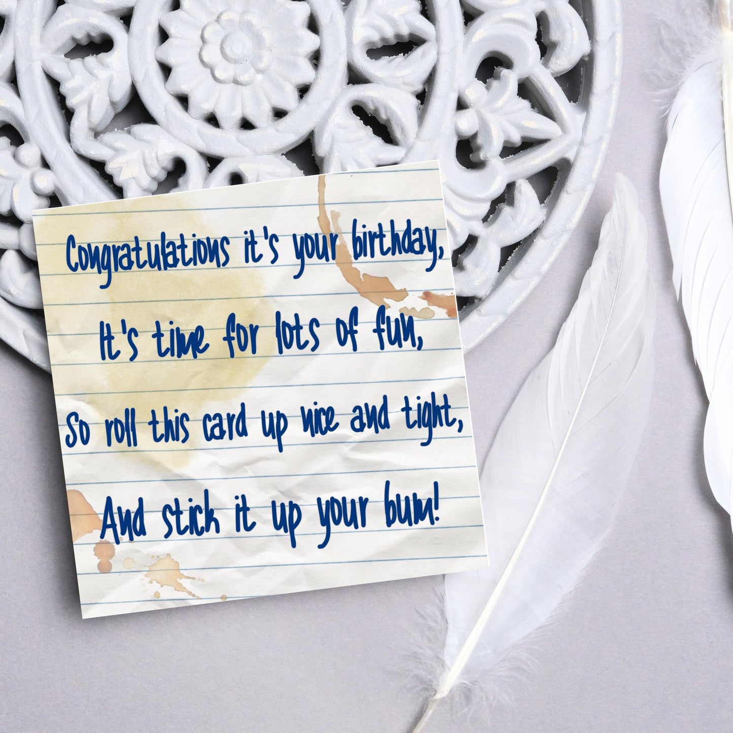Bottom TV Show Birthday Card, Bottom Quote Birthday Card, Rik Mayall, Eddie and Richie Bottom Card, BBC Bottom, Rude Birthday Card